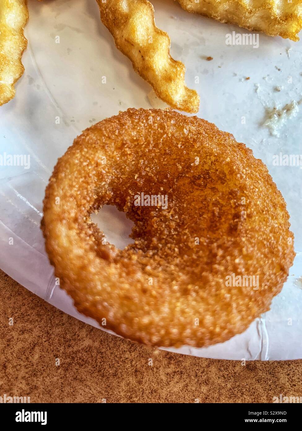 Fried onion ring. - Smartphone Captured Stock Image