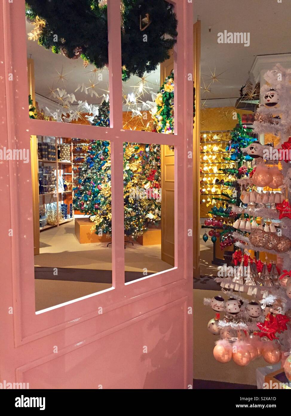 Macy’s holiday Lane in the flag ship store in Herald Square, NYC, USA - Smartphone Captured Stock Image