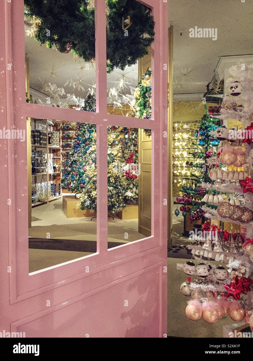 Macy’s holiday Lane is an annual feature at the flagship store in Herald Square, NYC, USA - Smartphone Captured Stock Image