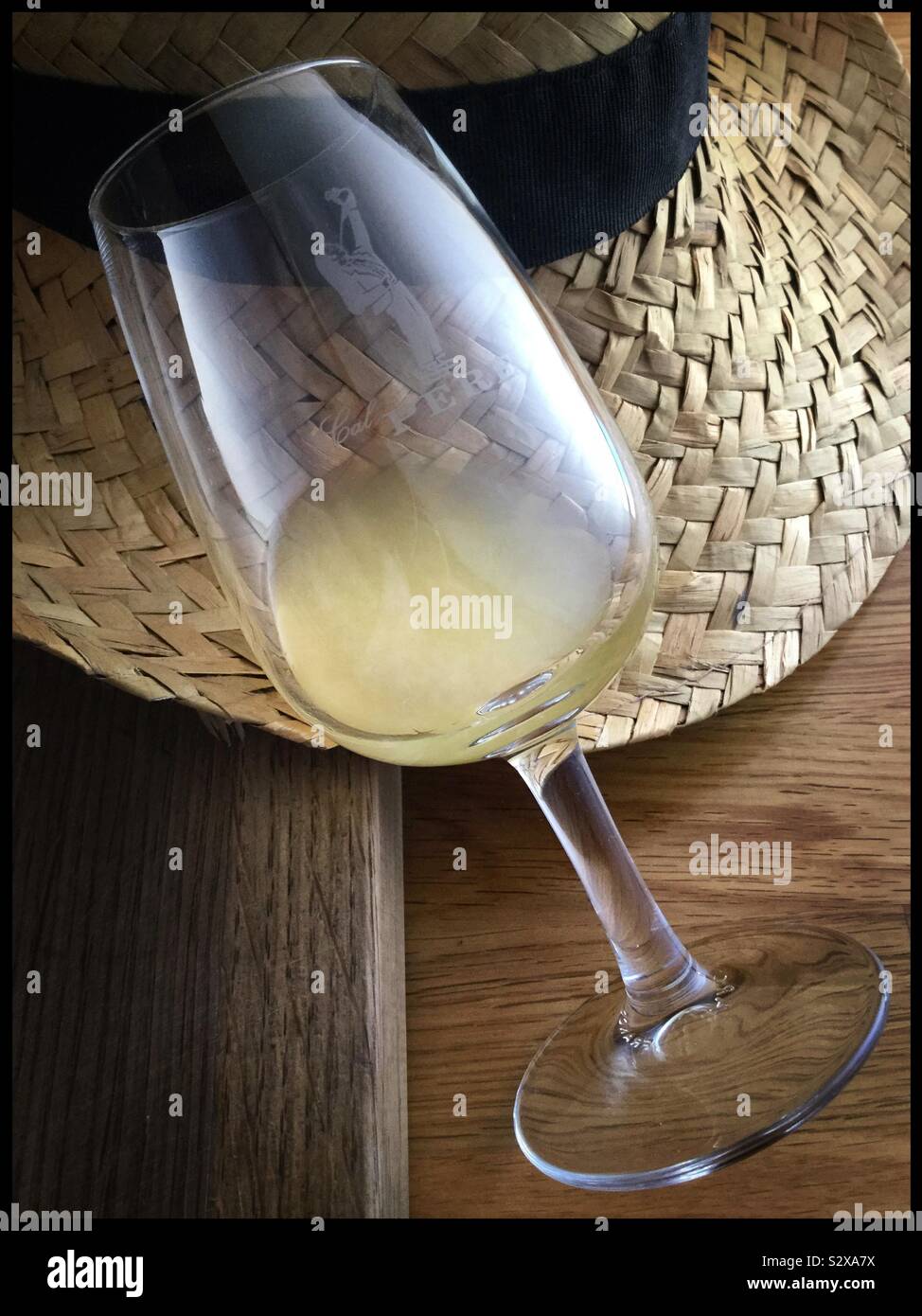 Freshly pressed Parellada grape juice at harvest, Catalonia, Spain. - Smartphone Captured Stock Image