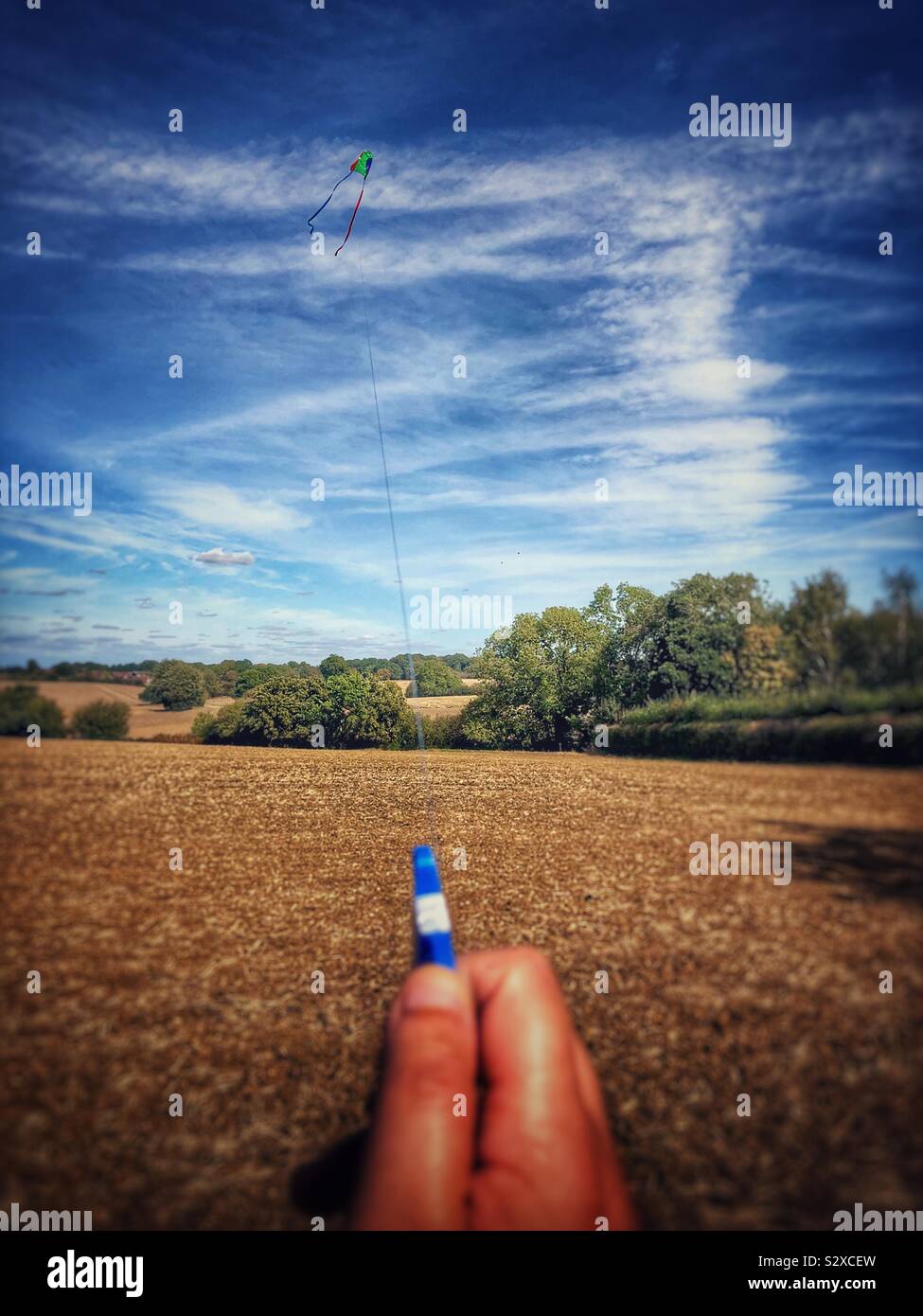 Flying a kite - Smartphone Captured Stock Image Flying a kite - Smartphone Captured Stock Image