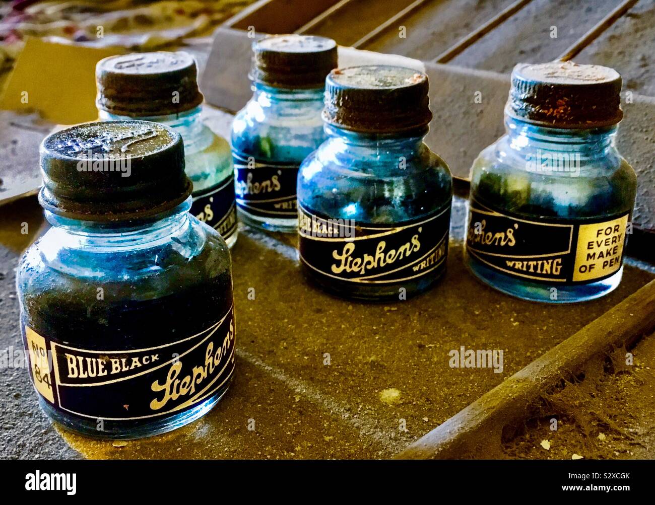 Vintage Ink Bottles - Smartphone Captured Stock Image