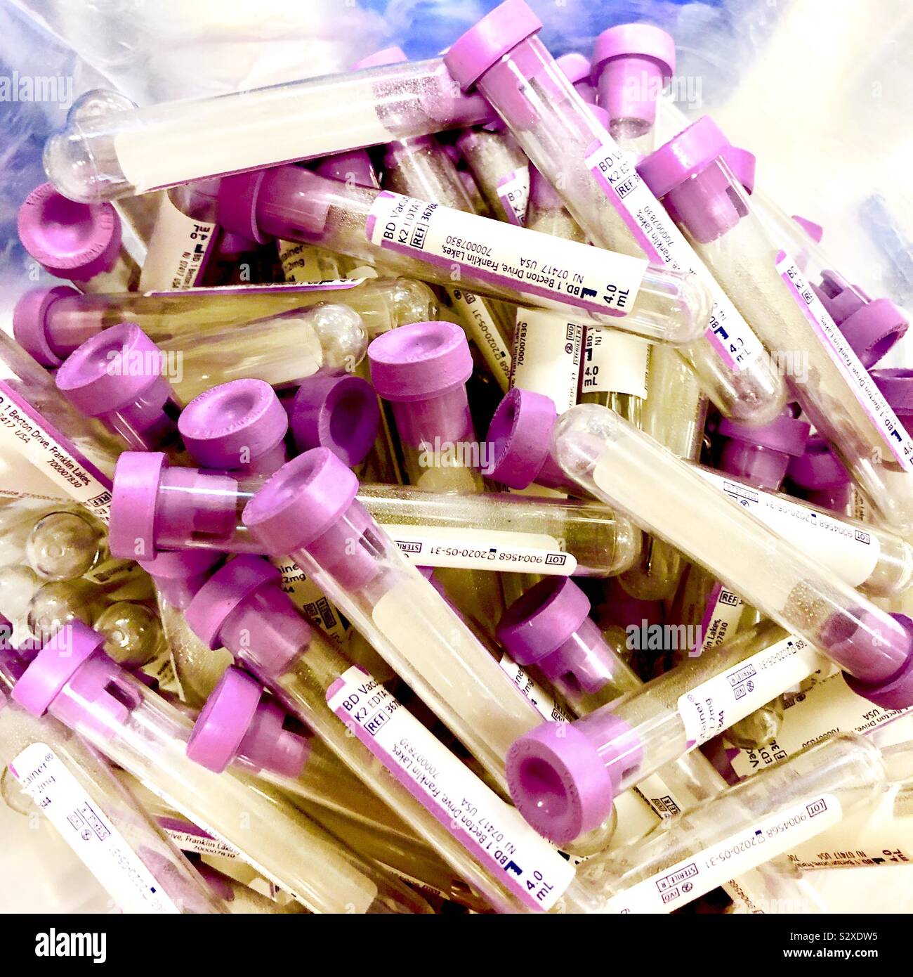 Blood collection test tubes Stock Photo