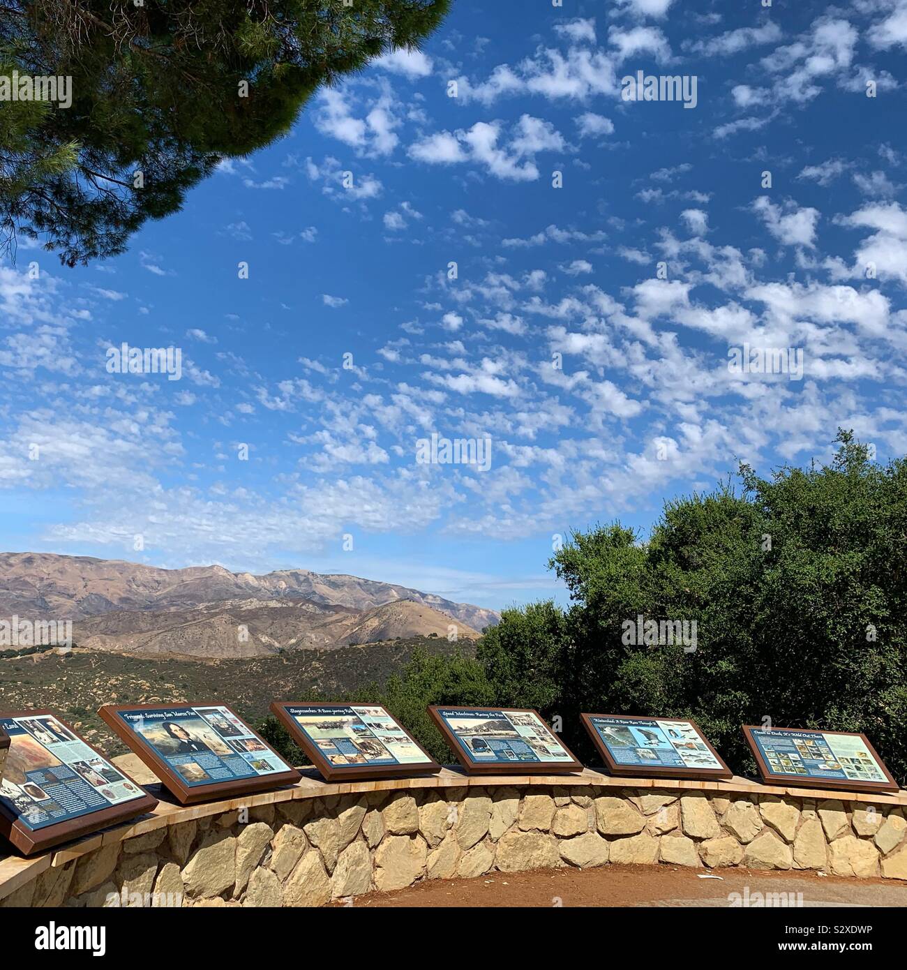 Scenic overlook, State Route 154, also known as San Marcos Pass Road, Santa Ynez Valley, California, United States - Smartphone Captured Stock Image