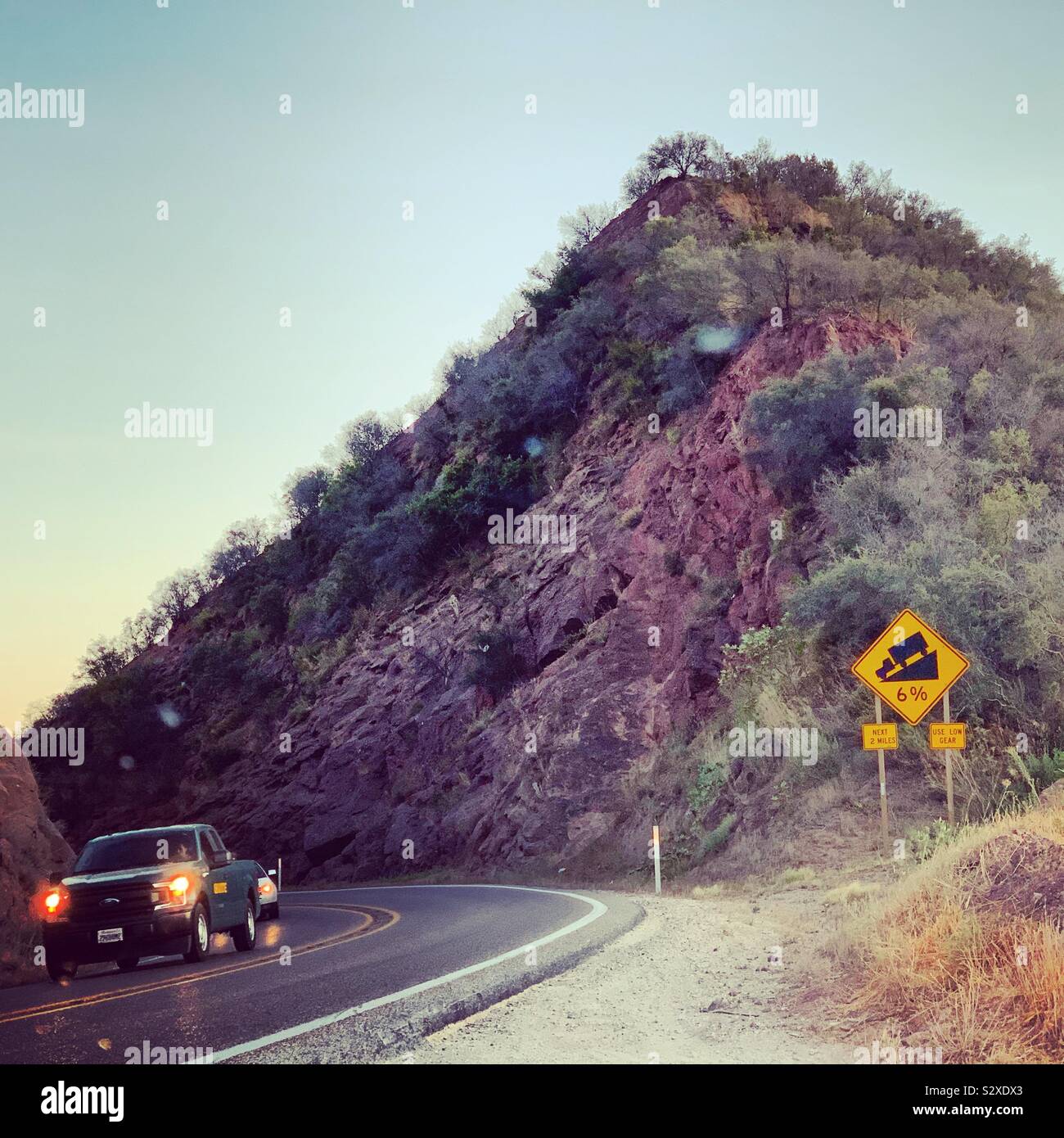 State Route 154, also known as San Marcos Pass Road, Santa Ynez Valley, California, United States - Smartphone Captured Stock Image