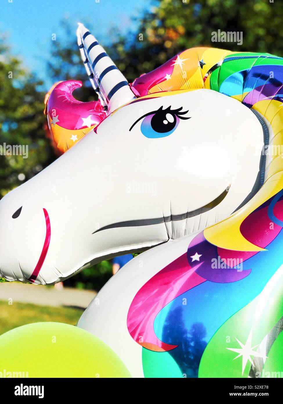 unicorn helium balloon Stock Photo