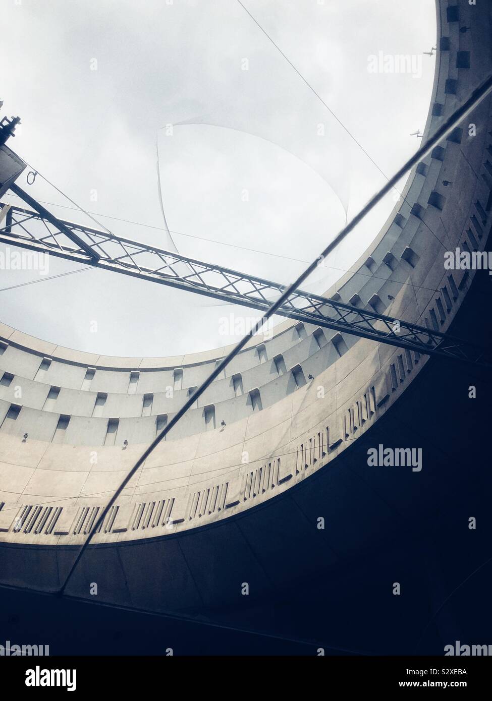 Detail of modern architecture of Charles de Gaulle Airport Paris, France - Smartphone Captured Stock Image