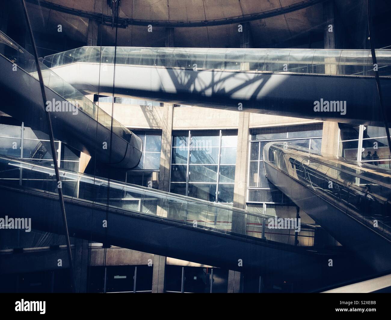 Detail of modern architecture of Charles de Gaulle Airport Paris, France - Smartphone Captured Stock Image