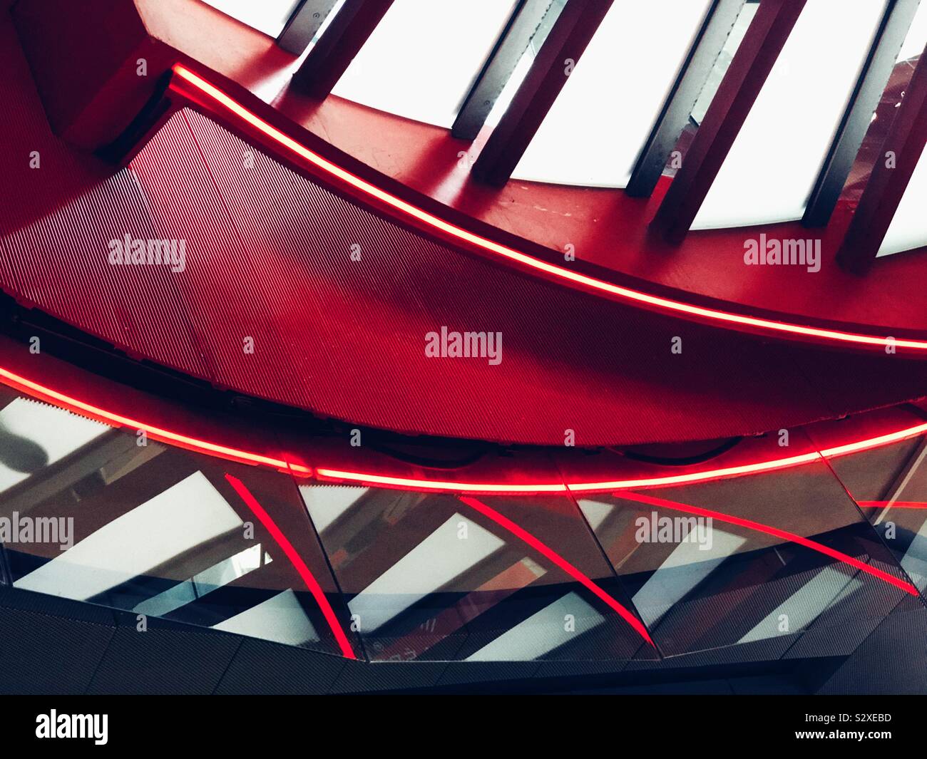Detail of modern futuristic architecture of Charles de Gaulle Airport Paris, France - Smartphone Captured Stock Image