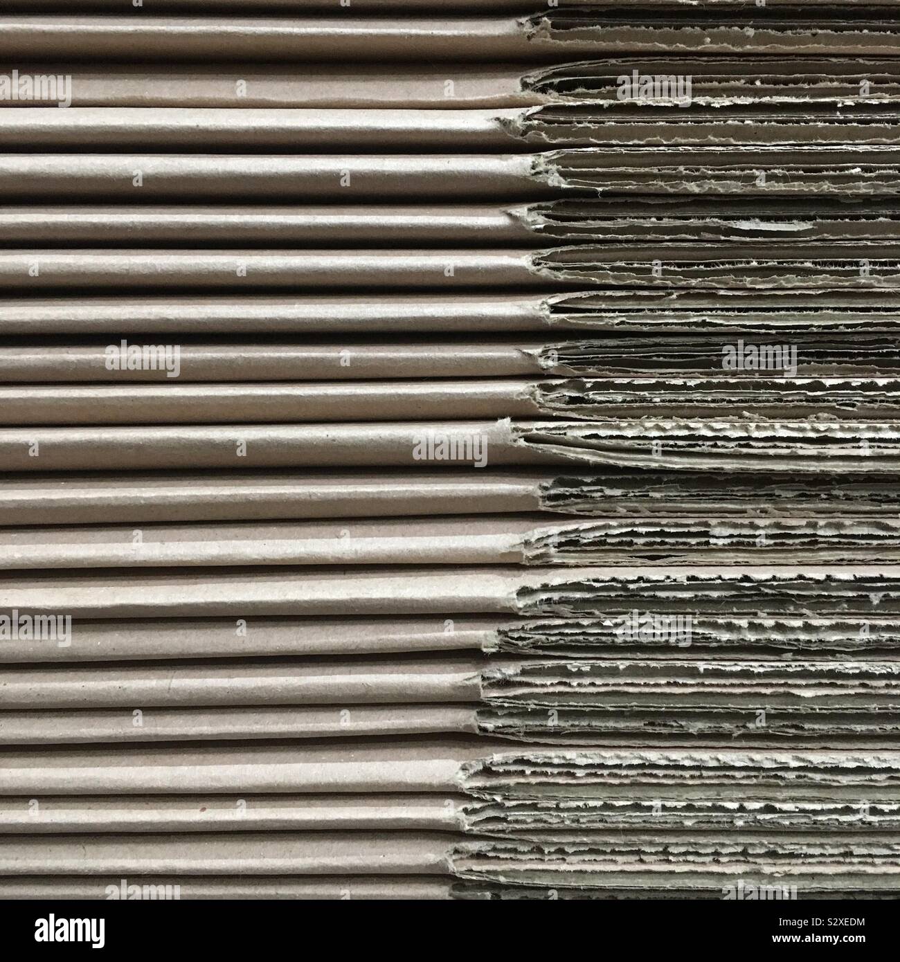 A pile of folded cardboard boxes - Smartphone Captured Stock Image