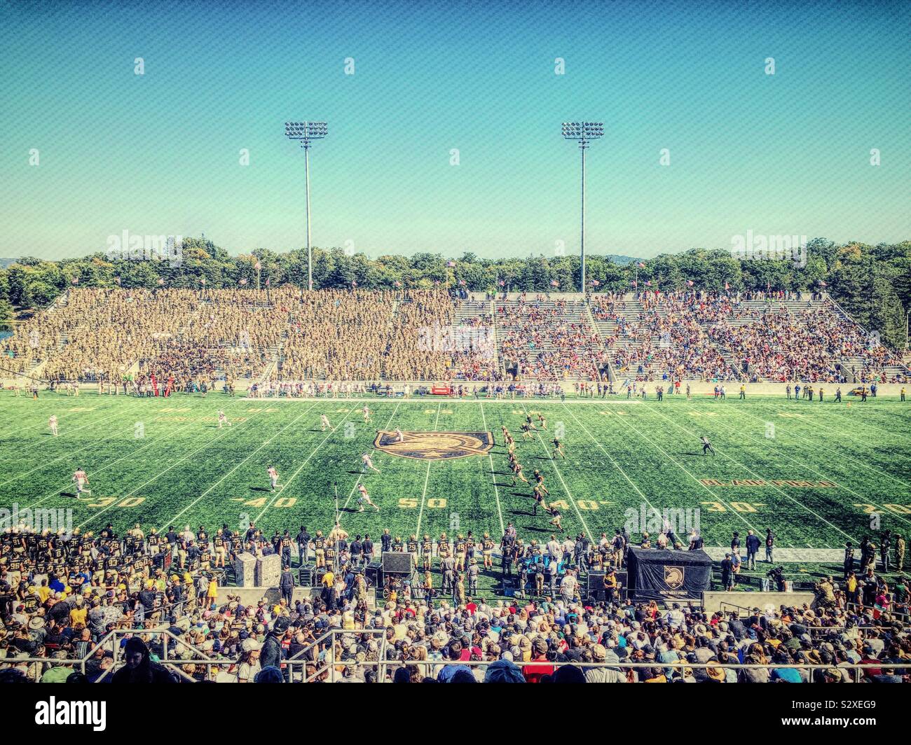 American football Game at west point, the United States military Academy, New York, USA - Smartphone Captured Stock Image