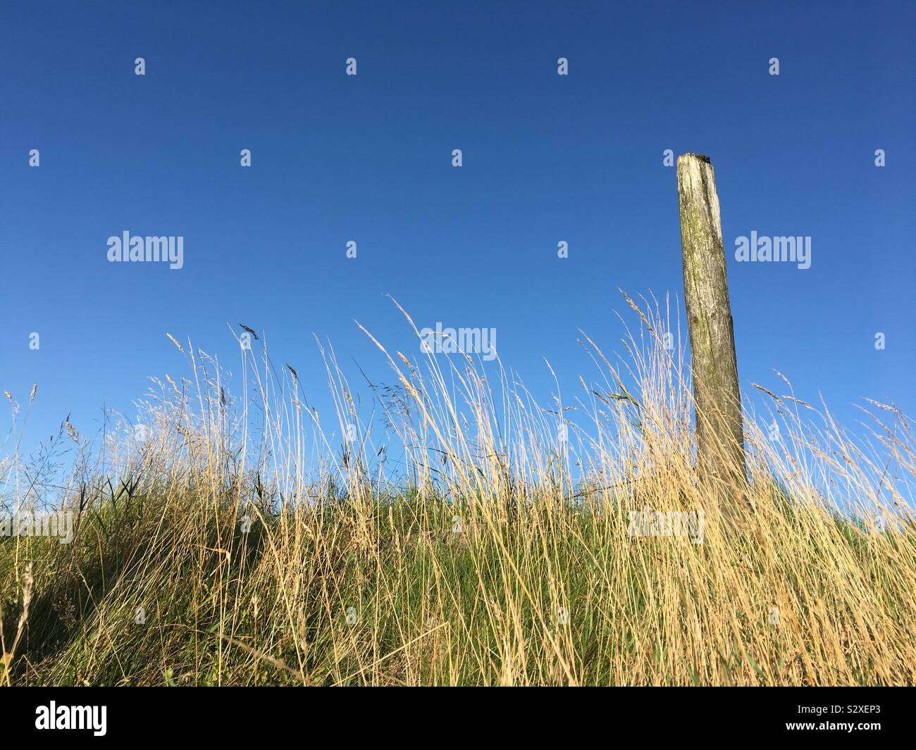 Clear blue skies over the English Countryside. Stock Photo