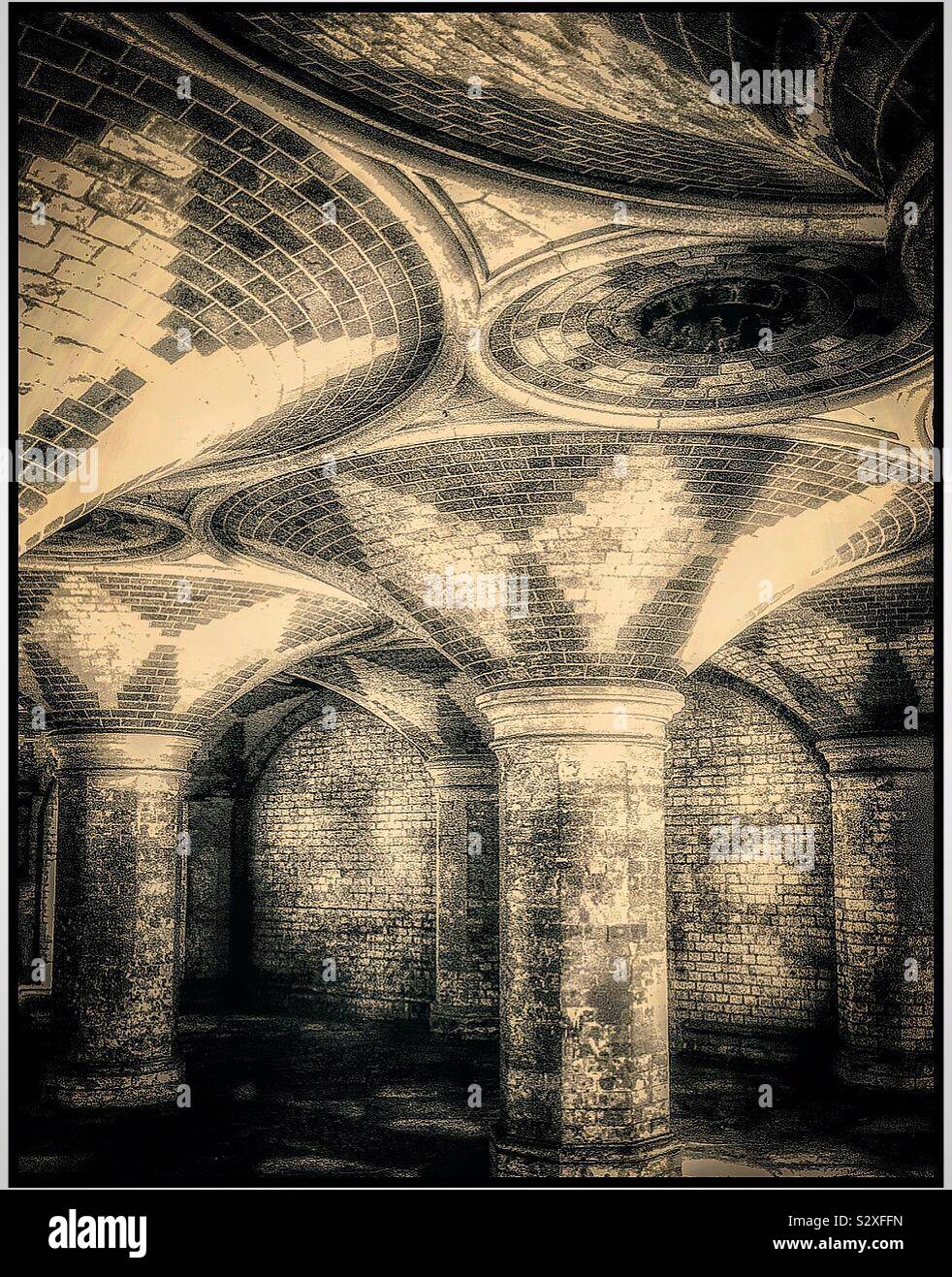 The  Victorian architecture of Crystal Palace subway. - Smartphone Captured Stock Image