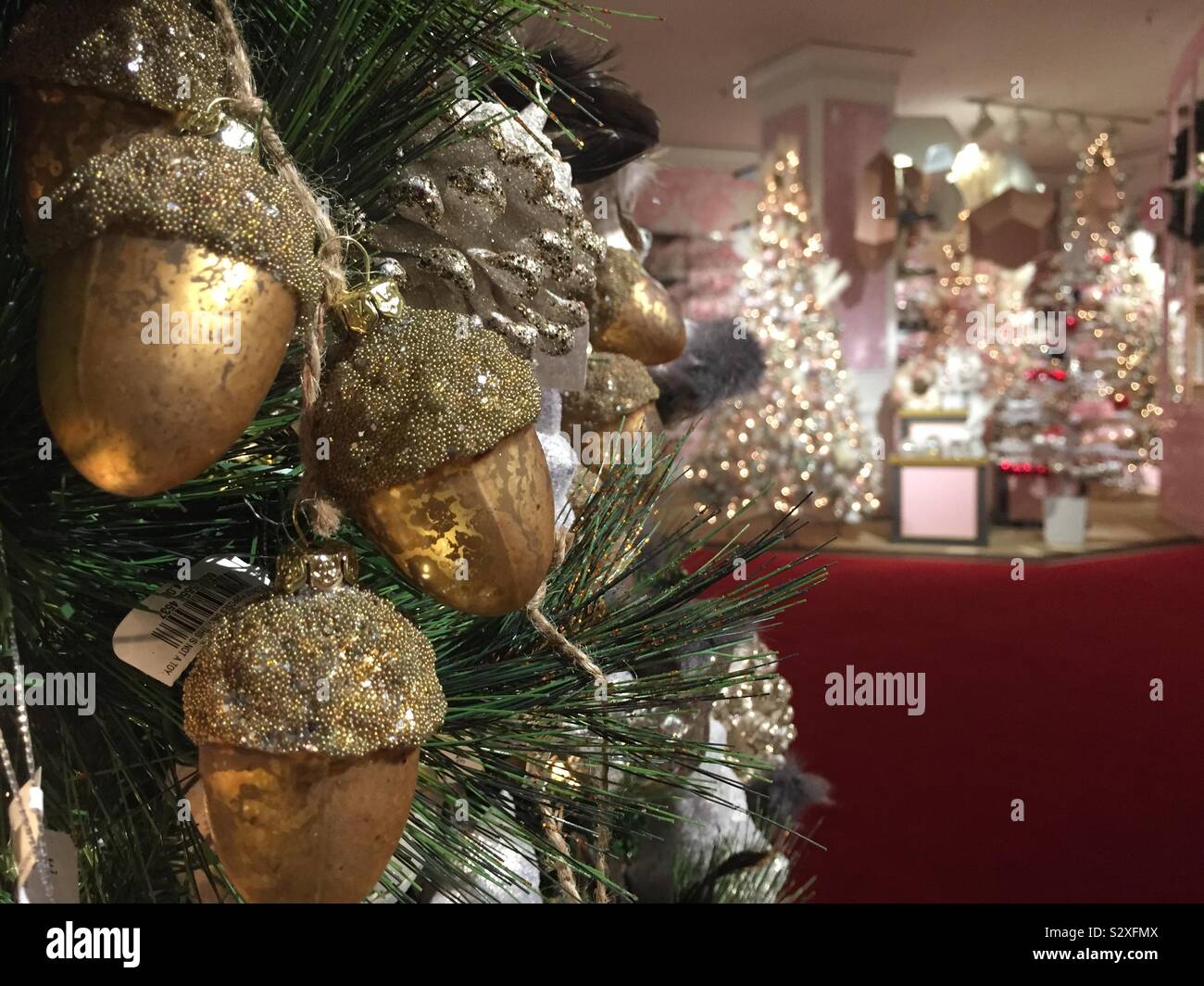 Macy’s flagship department store. Features an elaborate holiday Lane during the Christmas season, NYC, USA - Smartphone Captured Stock Image