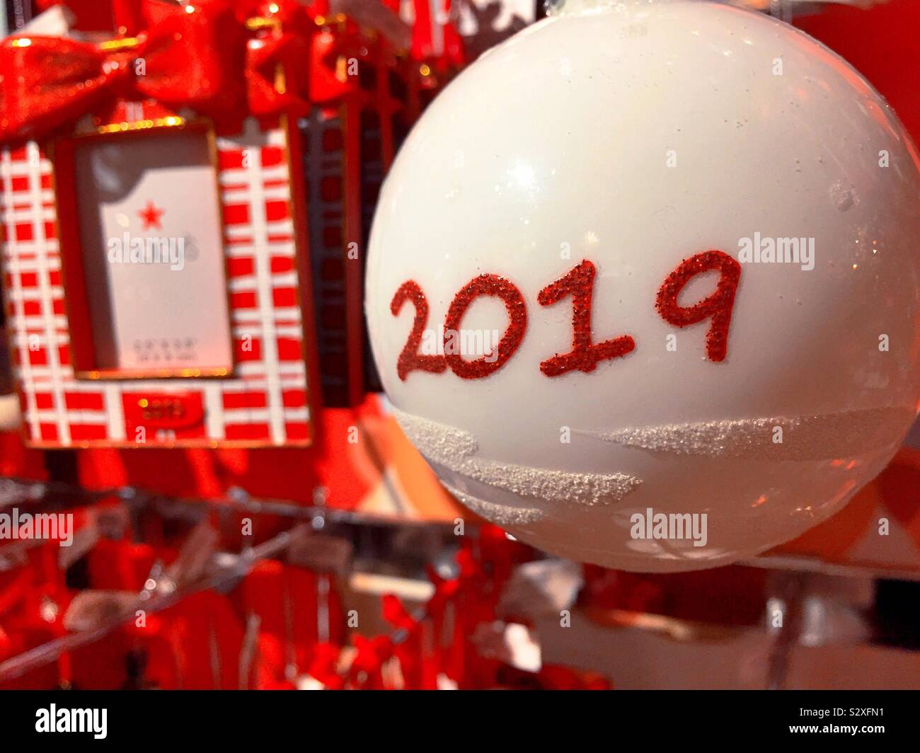 Macy’s flagship department store features an elaborate holiday Lane department during the Christmas season, NYC, USA - Smartphone Captured Stock Image