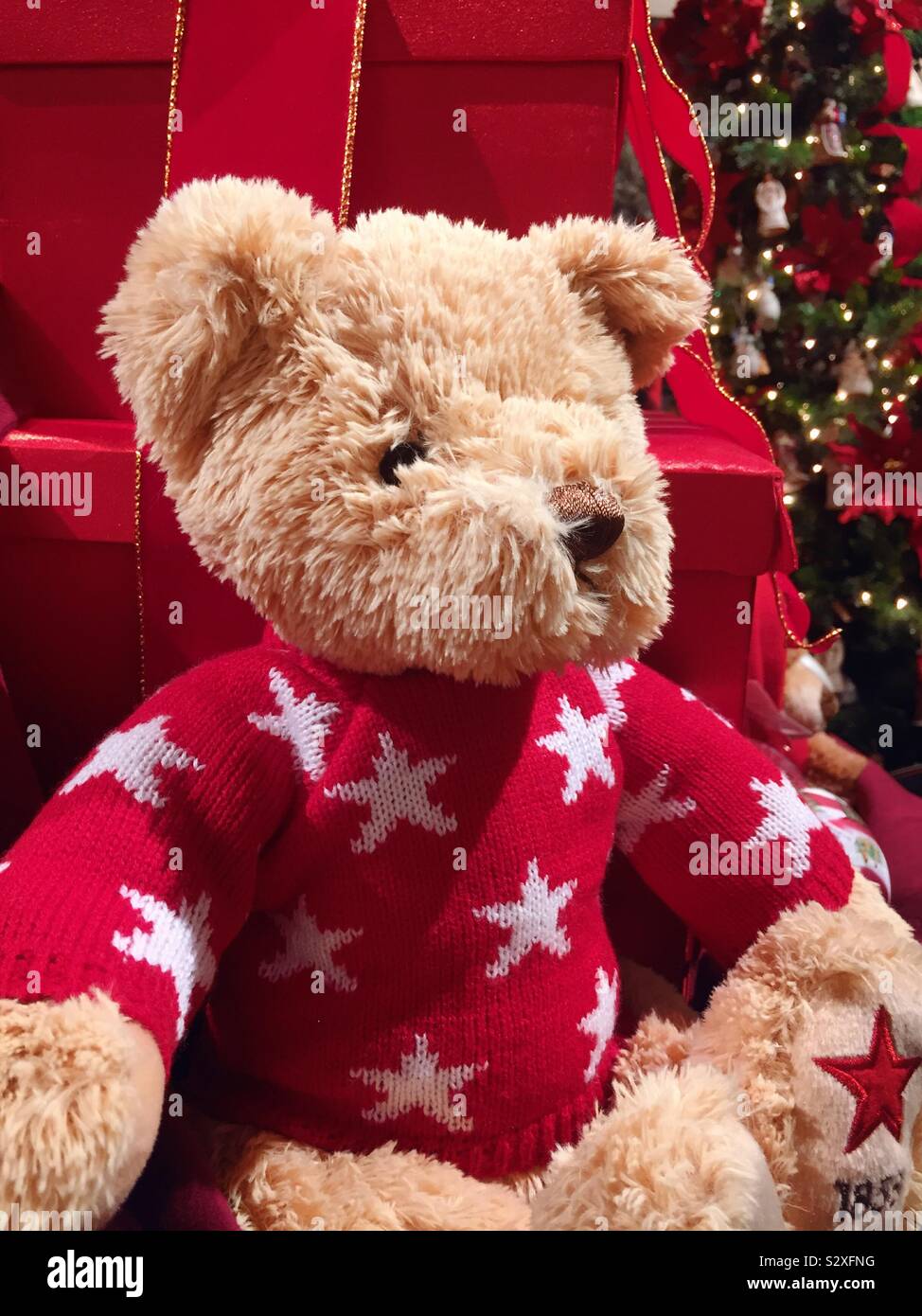 Macy’s FlagShip department store features an elaborate holiday Lane department during the Christmas season, NYC, USA - Smartphone Captured Stock Image