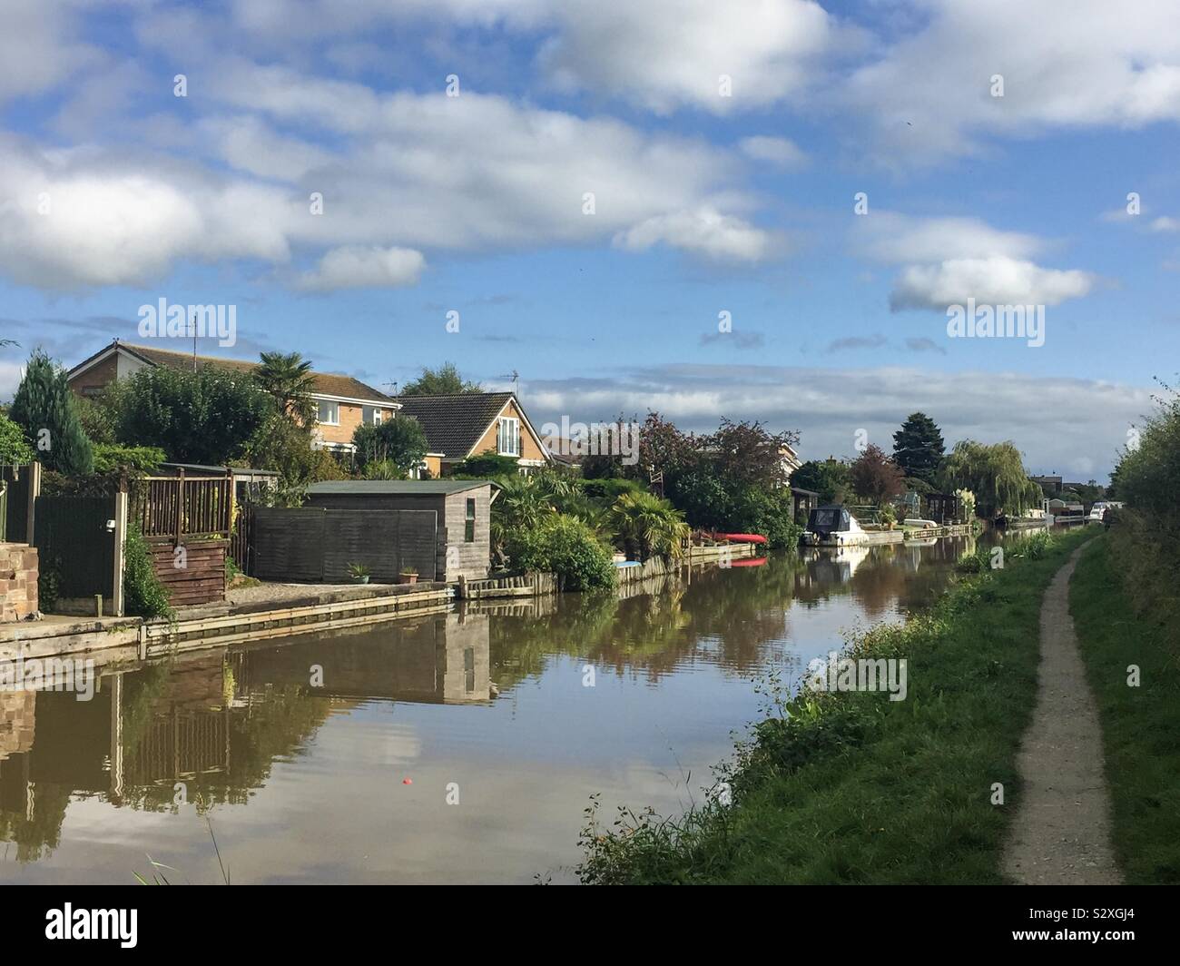 The Shropshire Union Canal at Waverton, Cheshire - Smartphone Captured Stock Image