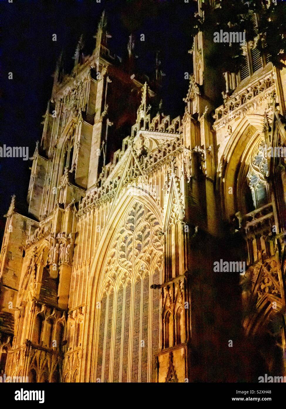 York Minster West end at night - Smartphone Captured Stock Image