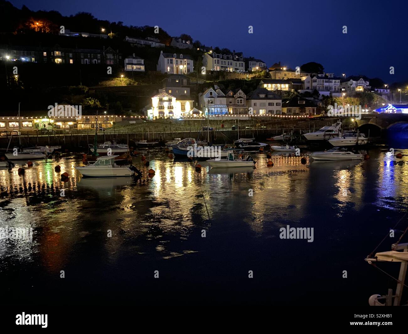 Cornish harbour on a late summer evening Stock Photo