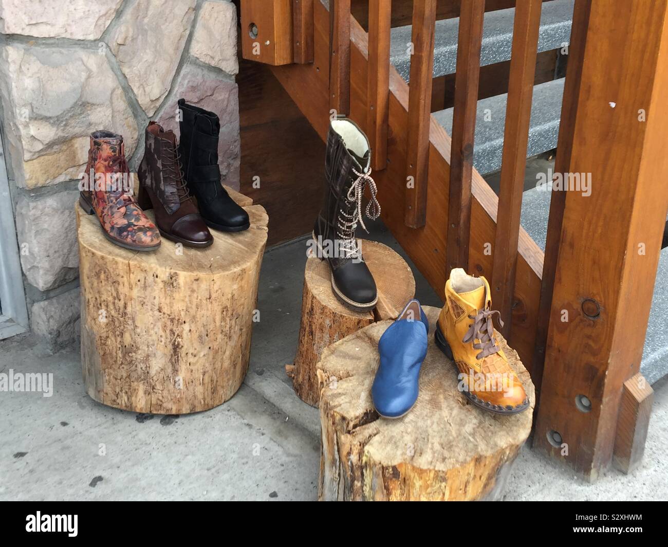 Shoe store in Canmore , Alberta, Canada - Smartphone Captured Stock Image