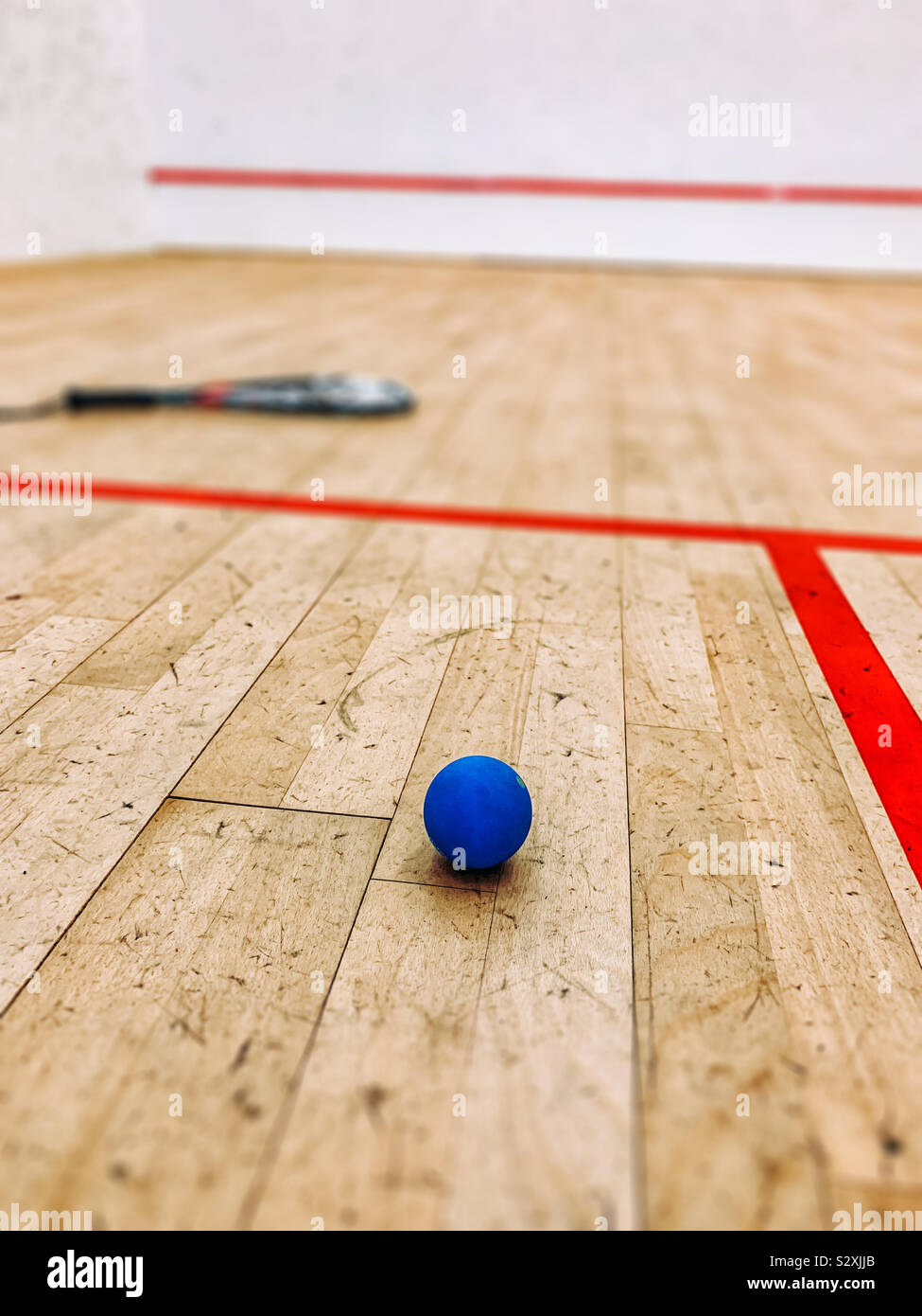 Empty racquetball court Stock Photo