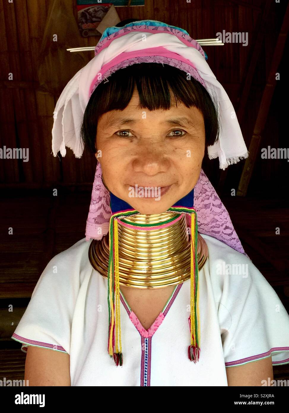 A woman from the Karen Hill Tribe in Thailand. Stock Photo