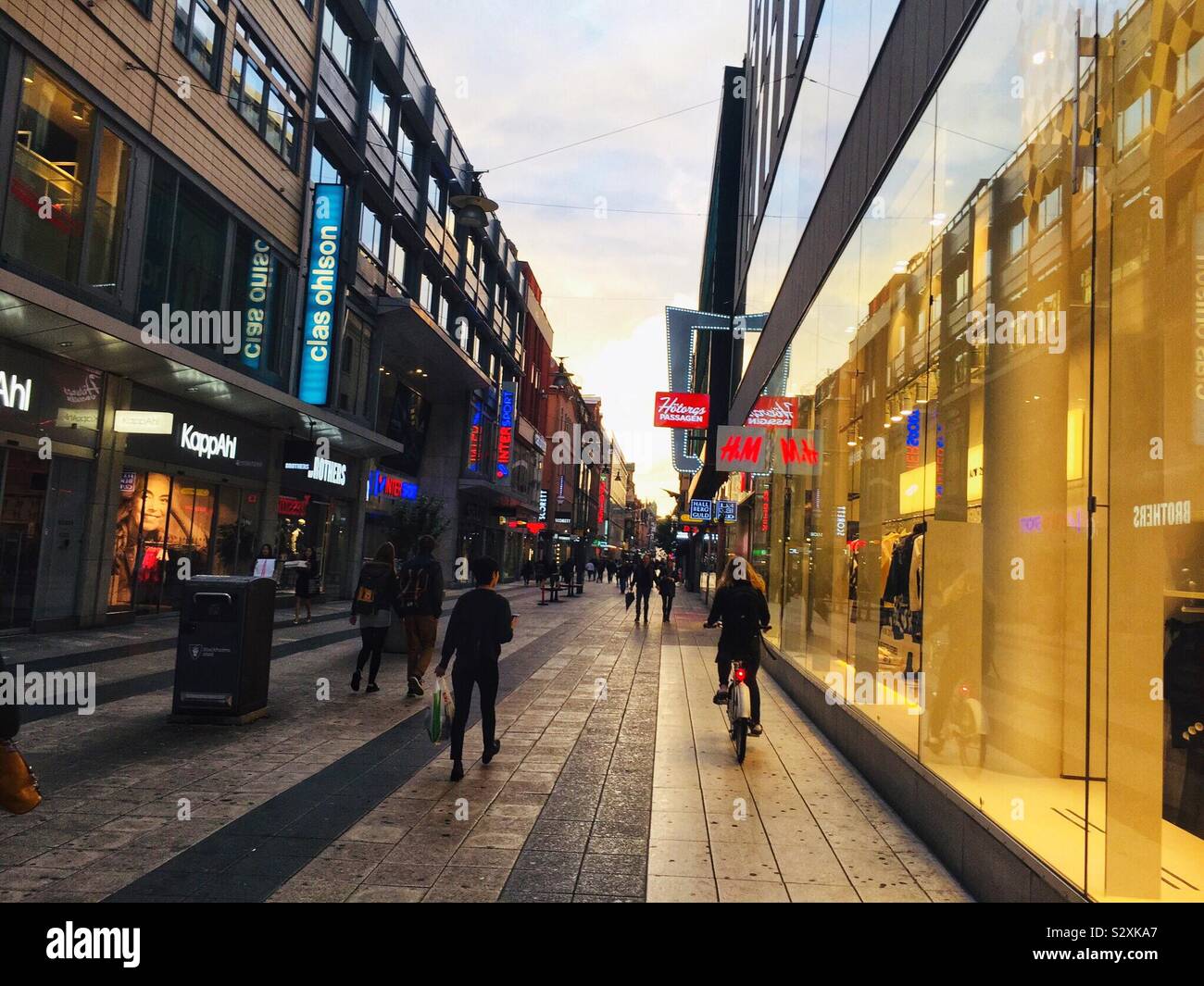 Drottninggatan, shopping street, Stockholm. Stock Photo