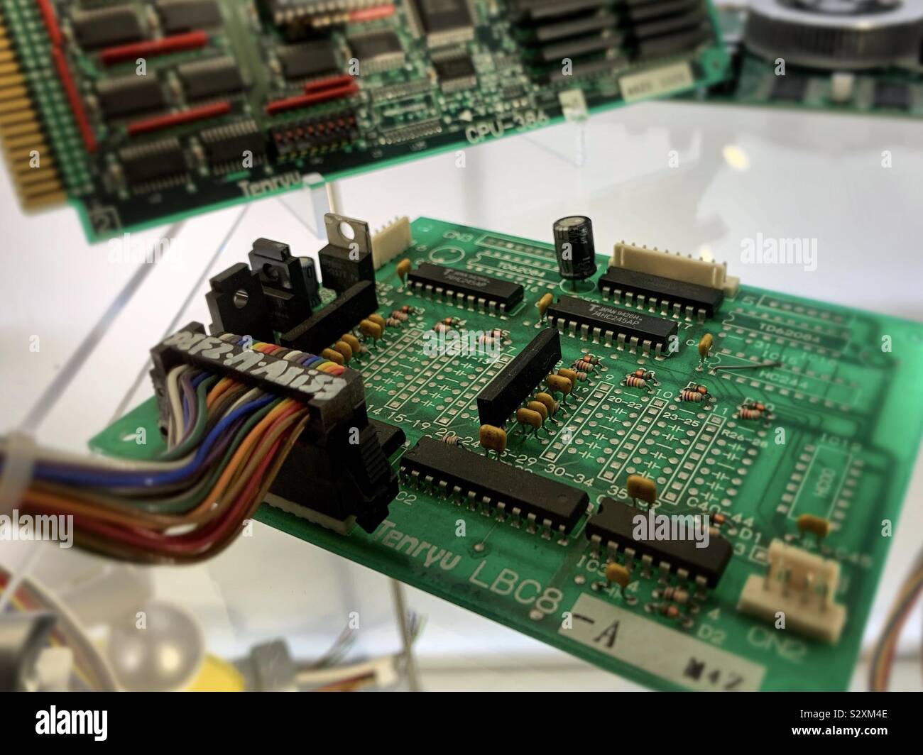 Circuit board with microchips cpu computer - Smartphone Captured Stock Image