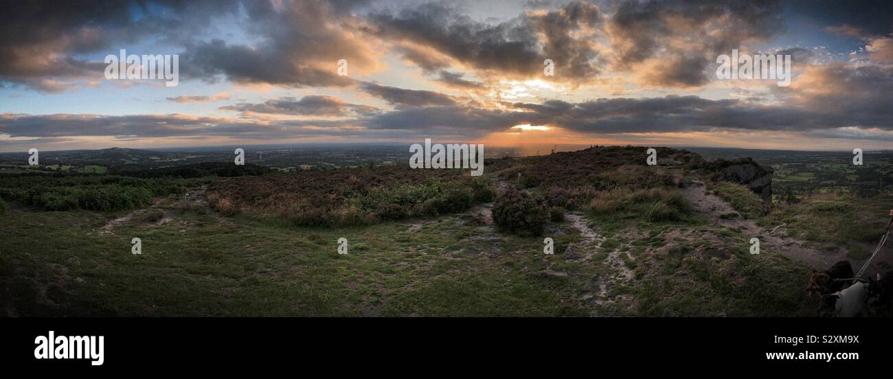 Bosley cloud , timbersbrook ,near Congleton Cheshire ,uk , at sunset Stock Photo