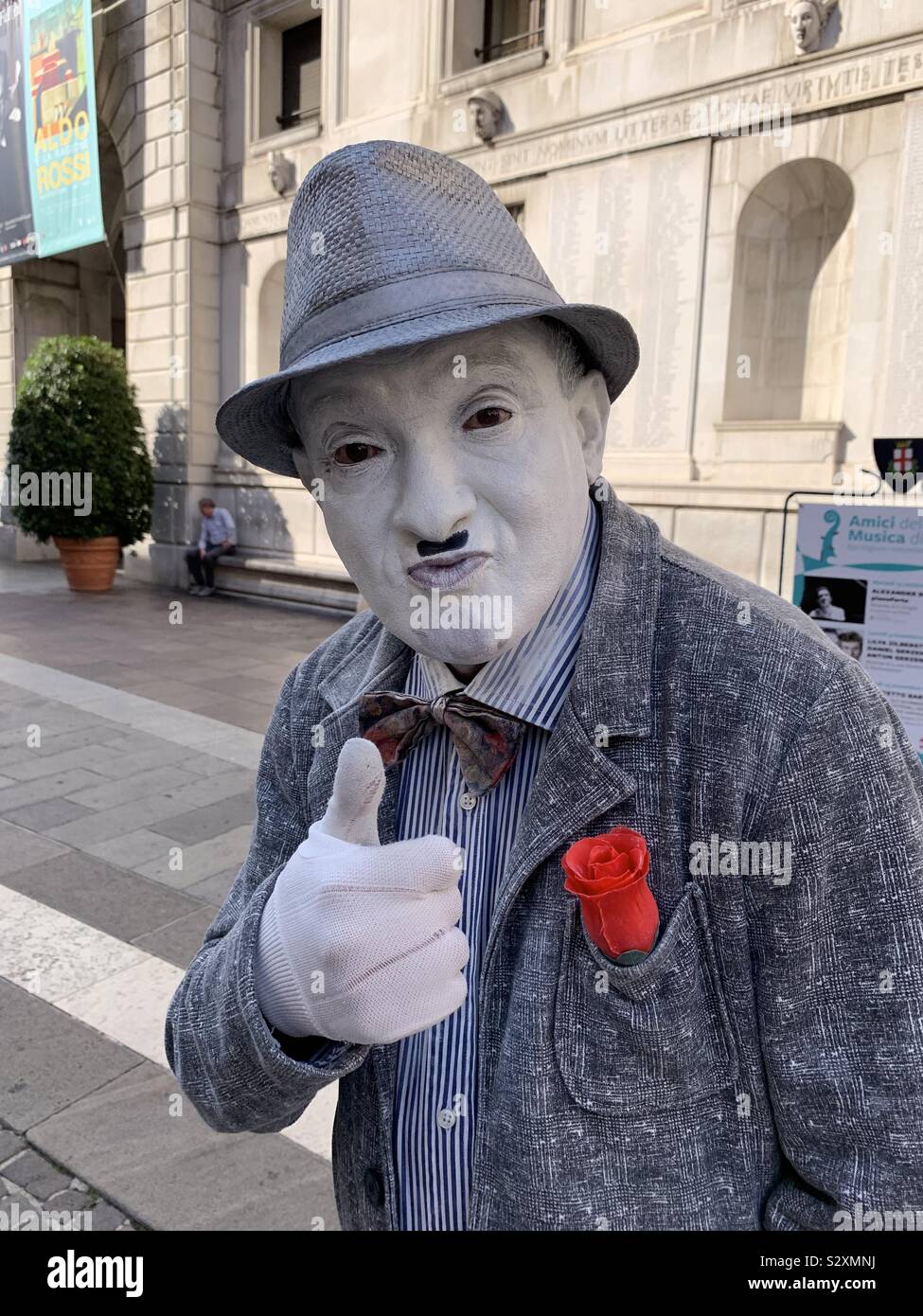 Street artist portrait - Smartphone Captured Stock Image