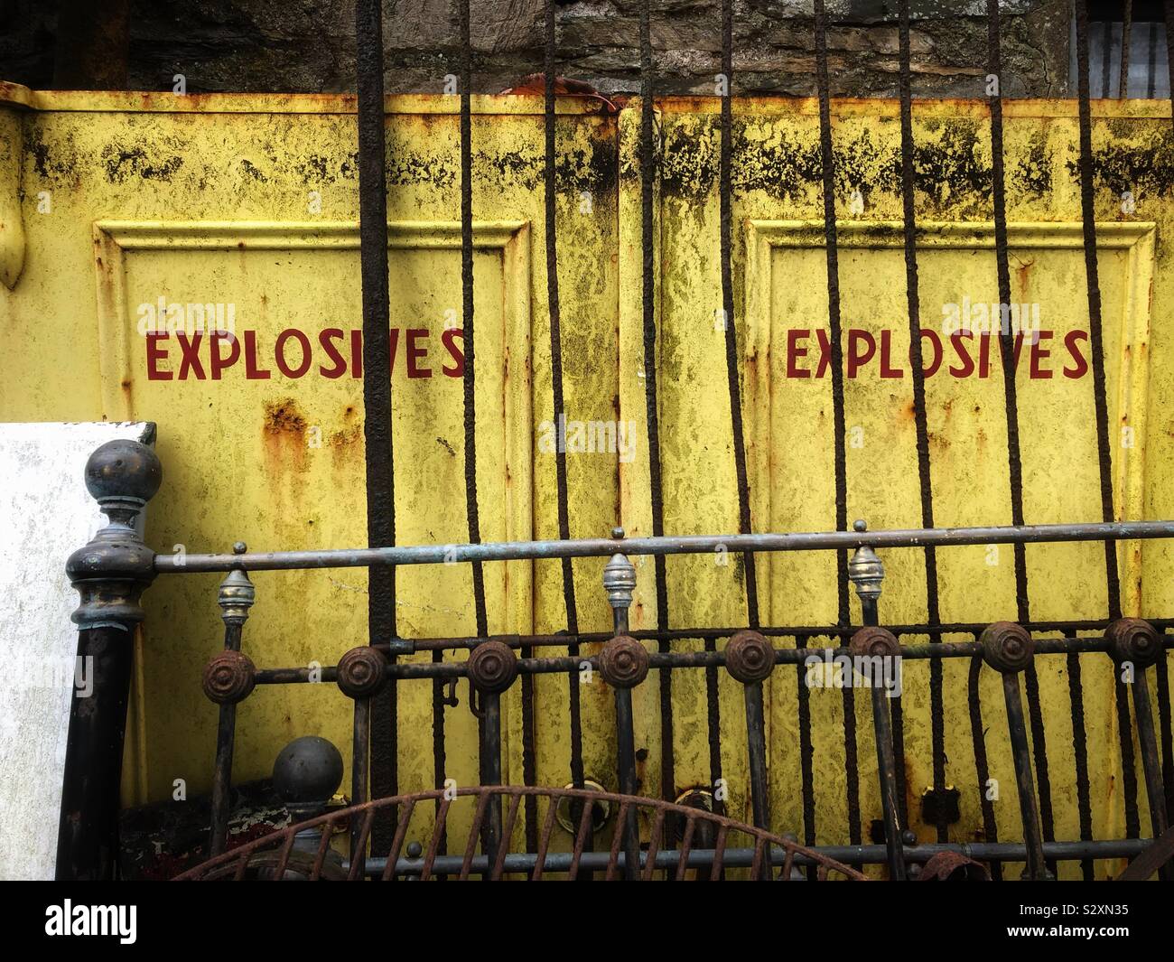 Explosives cabinet - Smartphone Captured Stock Image