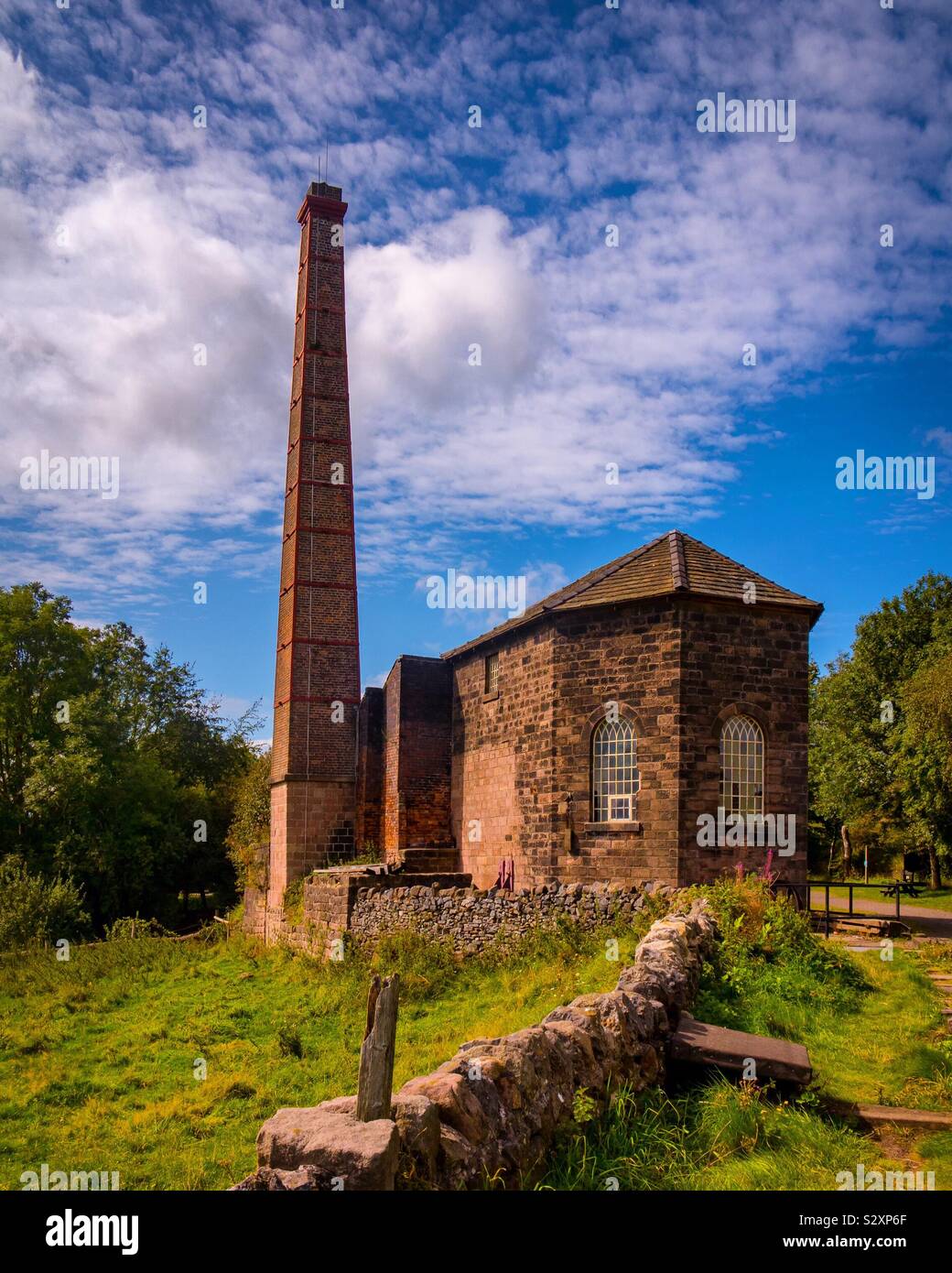 Middleton Top steam engine on the High Peak trail in the Derbyshire Peak District England UK - Smartphone Captured Stock Image