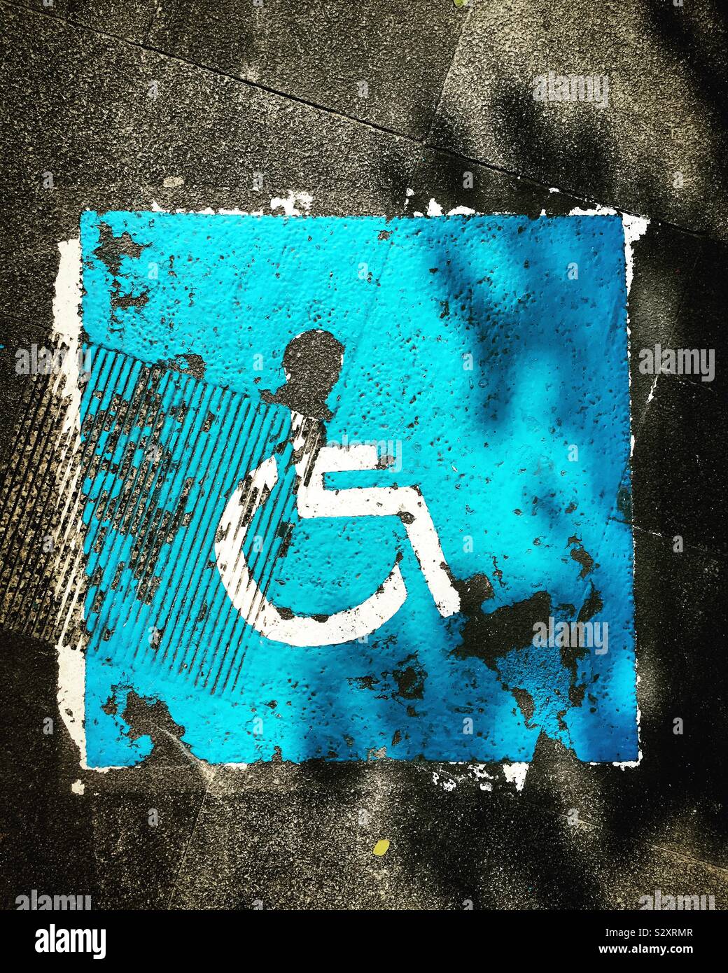Disable icon sign logo on the ground Stock Photo