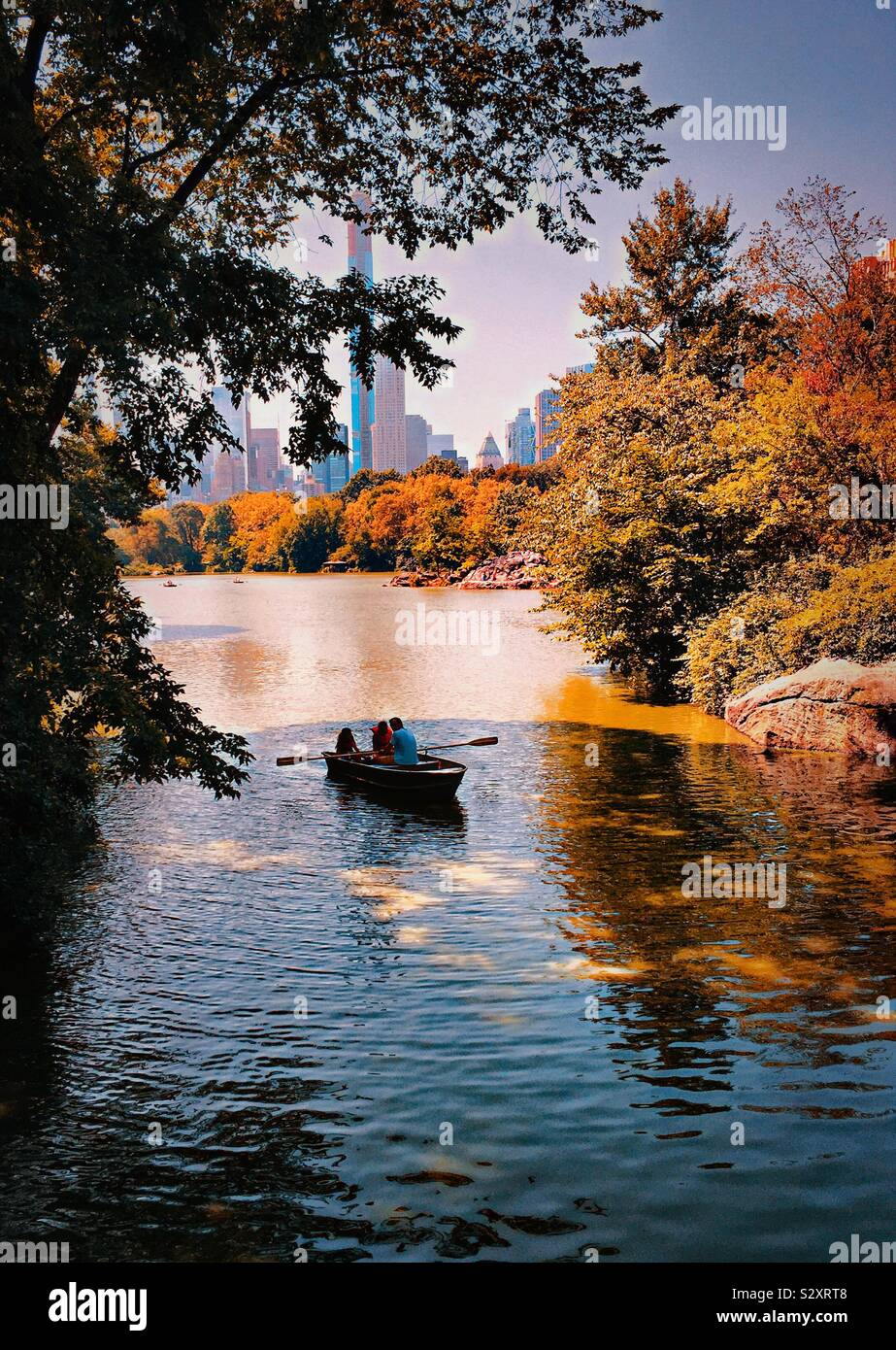 Central Park boating lake, New York Stock Photo Alamy