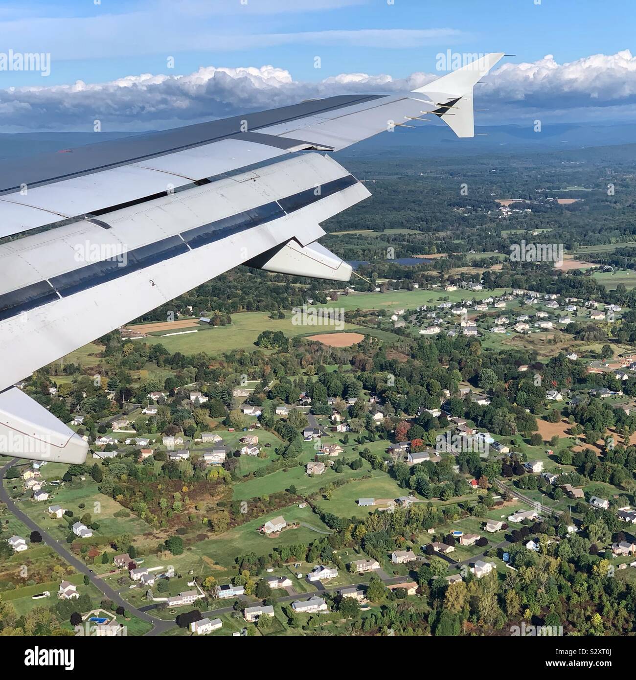 Descending towards Bradley International Airport, Connecticut, United