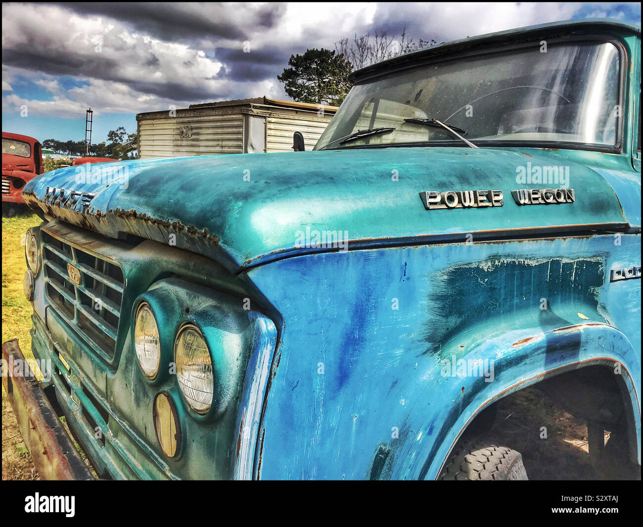 Blue Dodge Power Wagon at the Wijnland Auto Museum , Joostenberg Vlakte, Cape Town, South Africa. Stock Photo