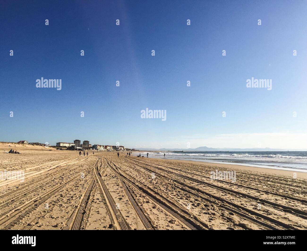 Big Hossegor beach in South-West France. Stock Photo