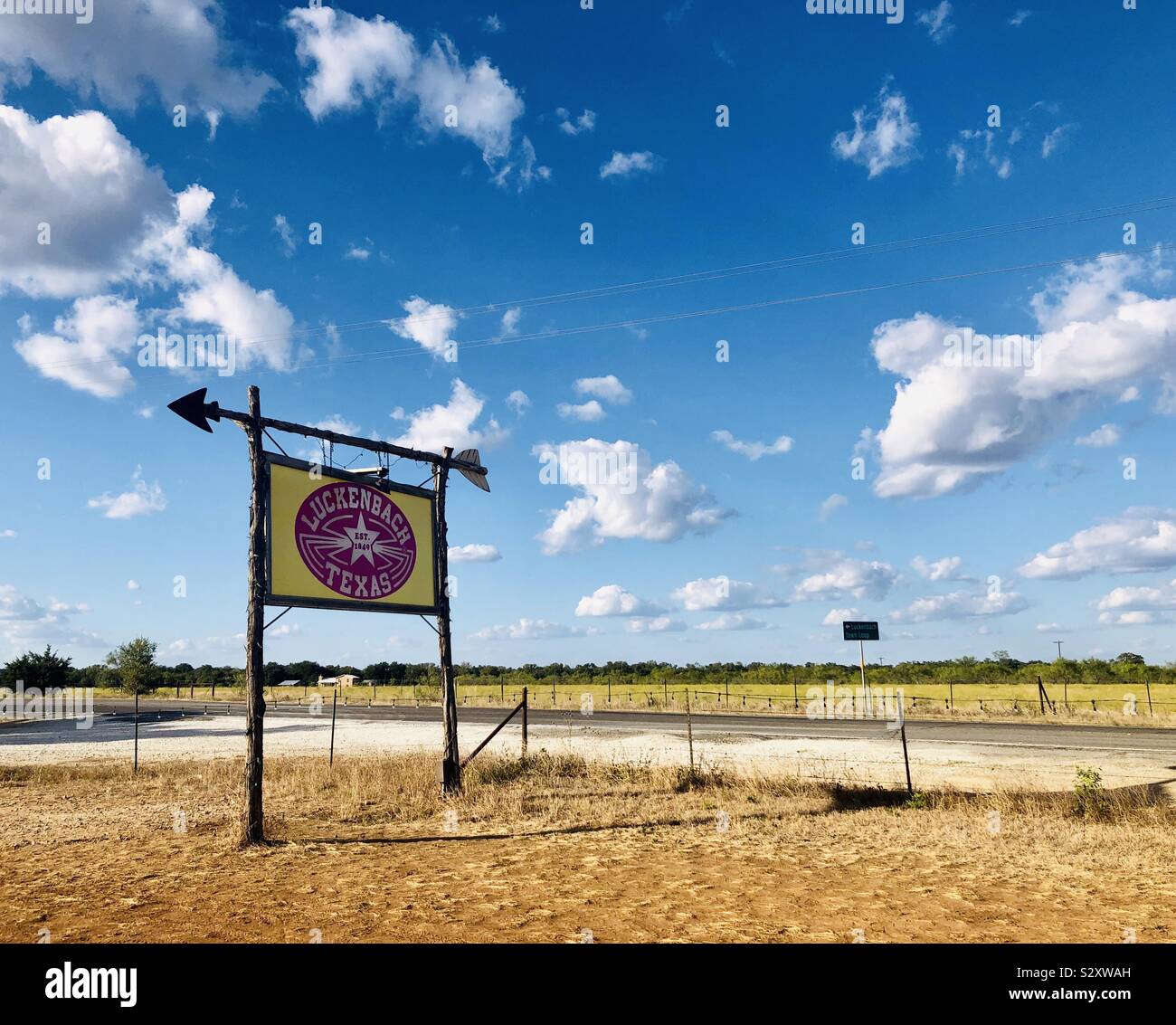 Luckenbach,, Texas sign - Smartphone Captured Stock Image