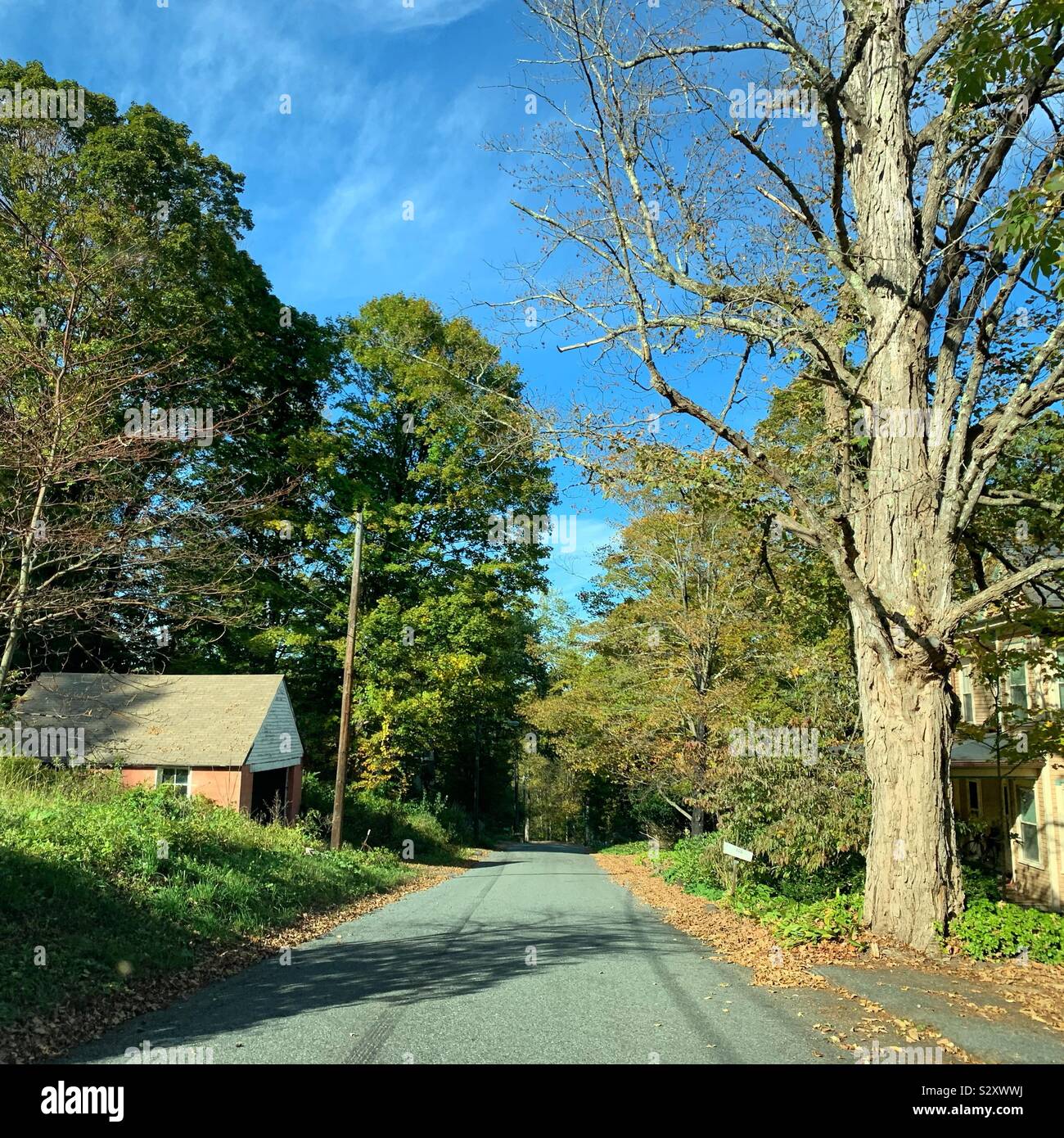 A September drive in Conway, Massachusetts, United States - Smartphone Captured Stock Image