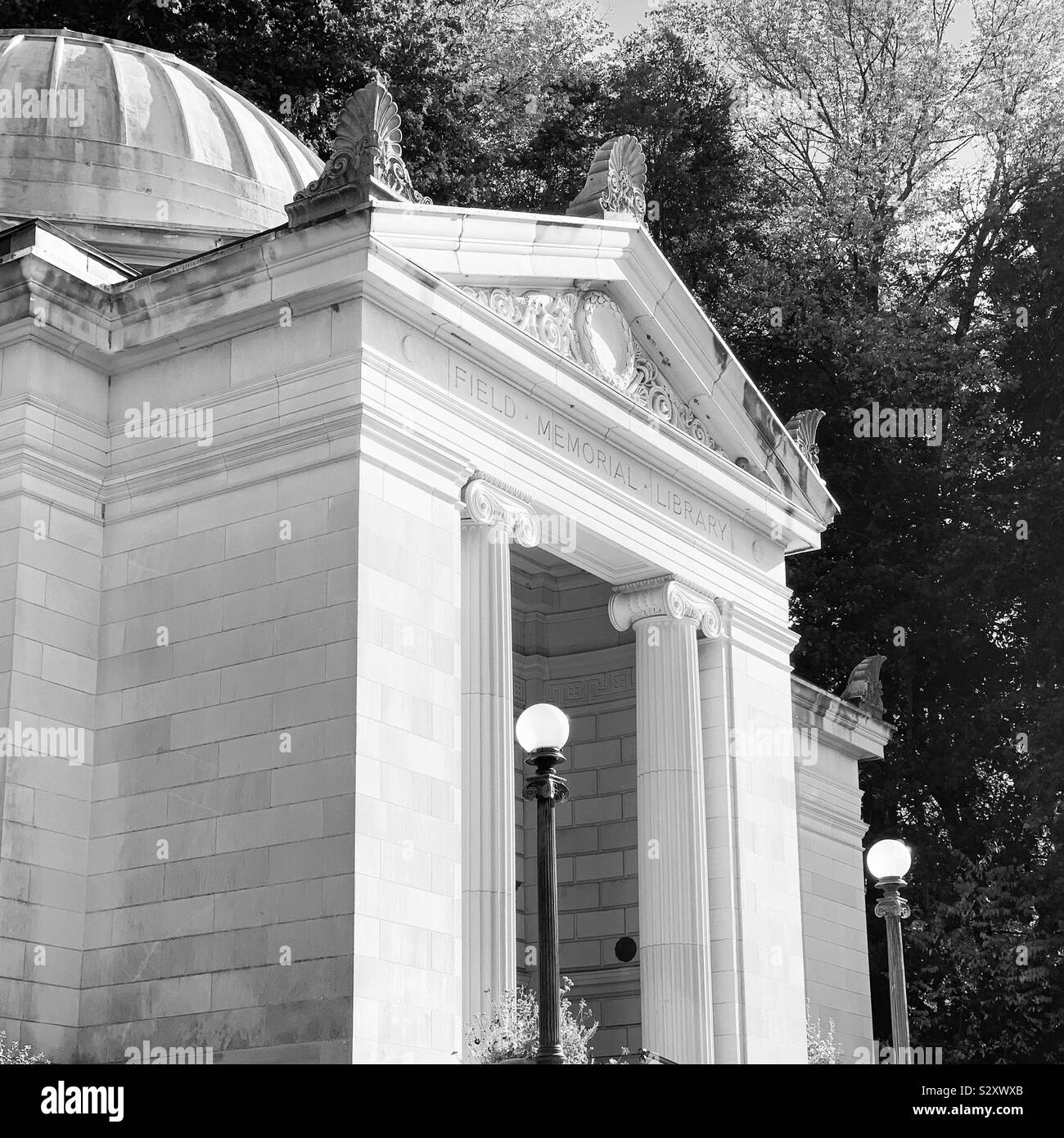 Detail, Field Memorial Library, Conway, Massachusetts, United States - Smartphone Captured Stock Image