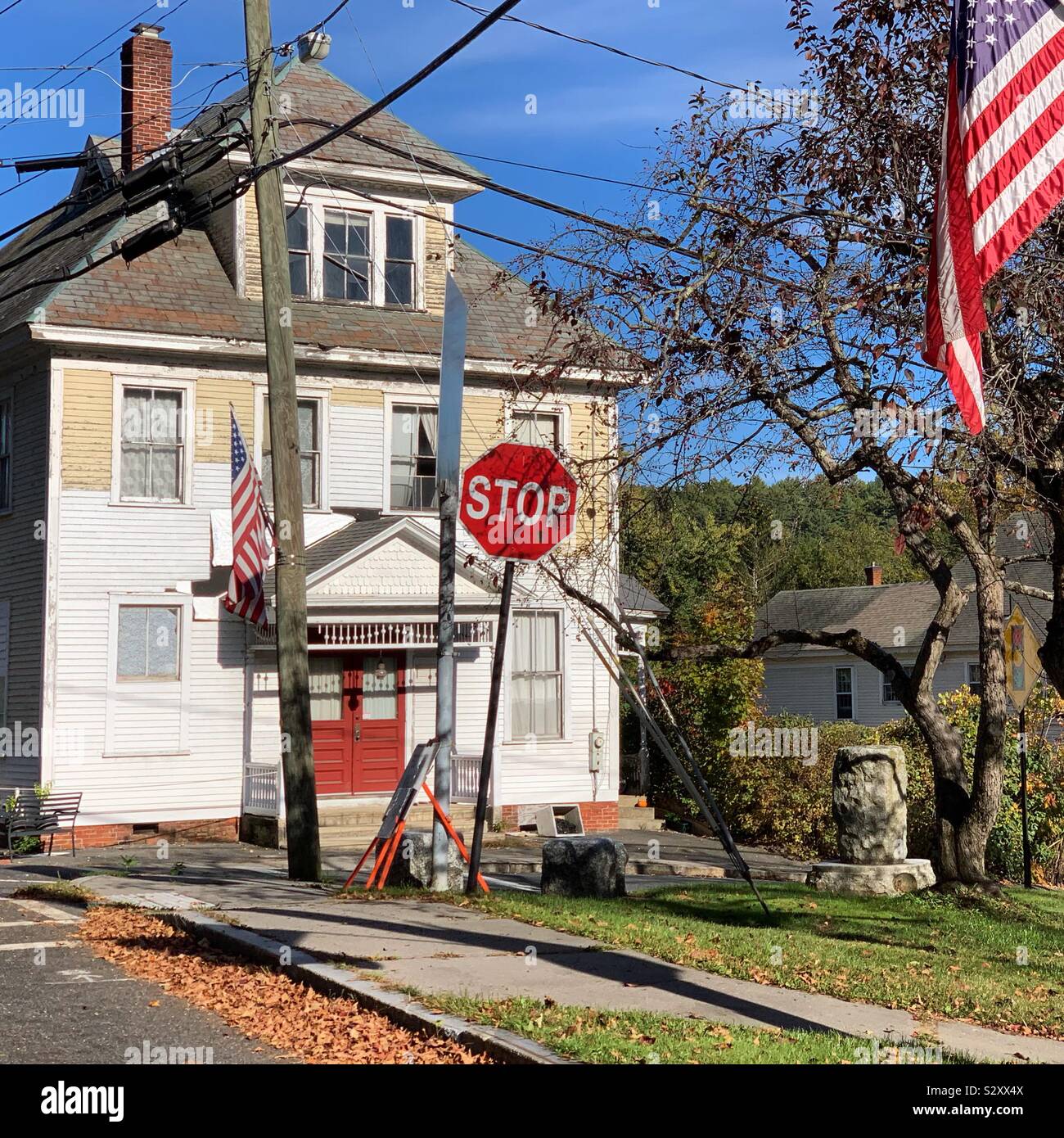 September view of a home in Conway, Massachusetts, United States - Smartphone Captured Stock Image