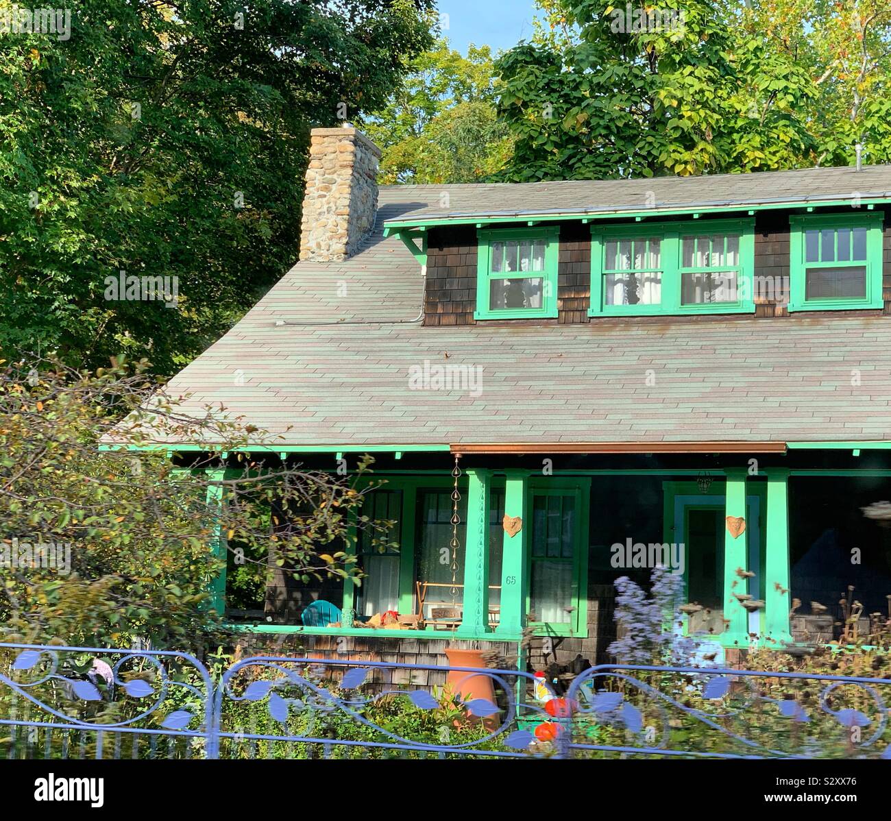 September view of a home in Conway, Massachusetts, United States - Smartphone Captured Stock Image