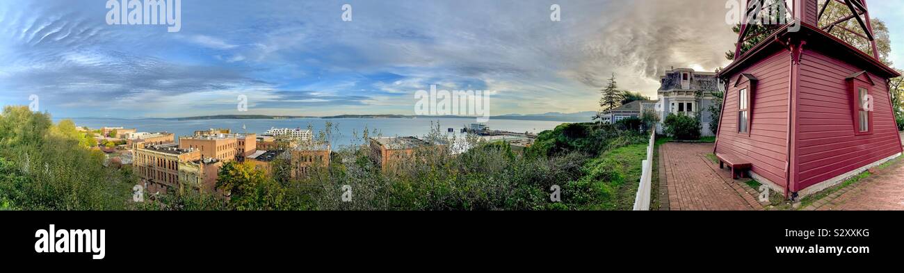 Panorama of Historic Olde Town Port Townsend Stock Photo