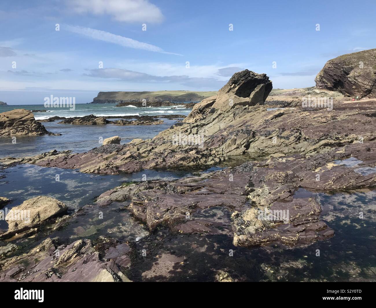 Rock pools in Cornwall Stock Photo
