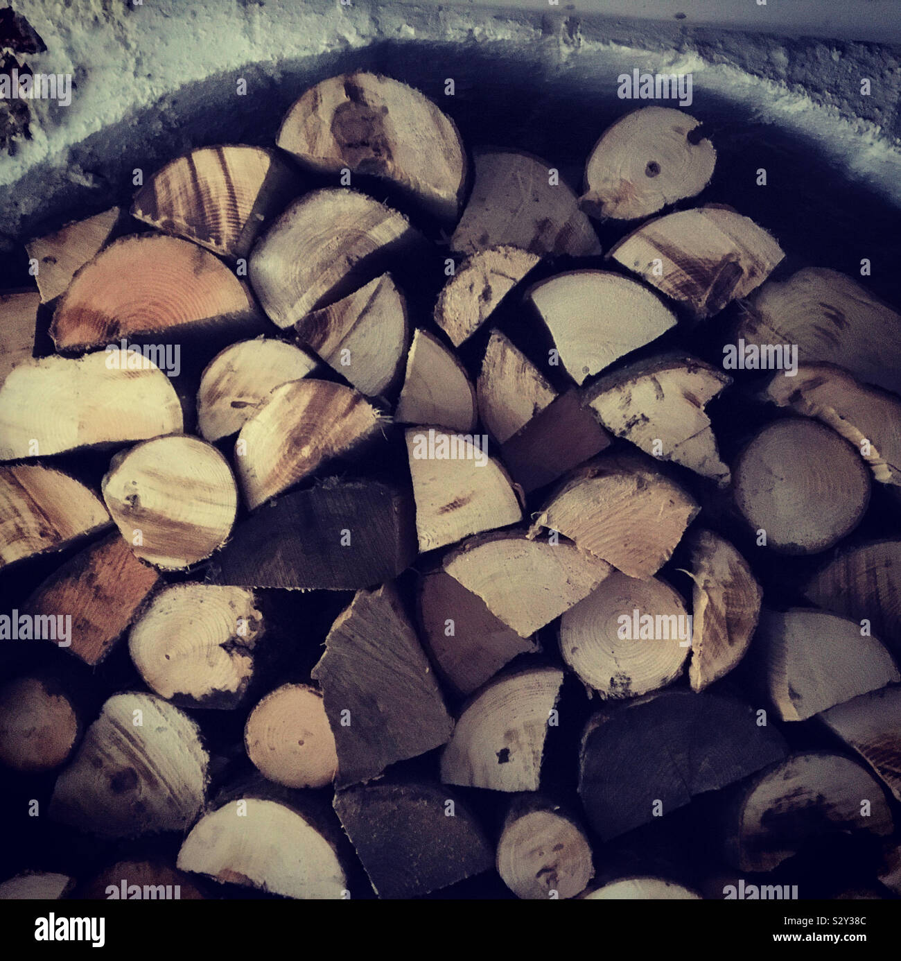 Firewood stack - Smartphone Captured Stock Image
