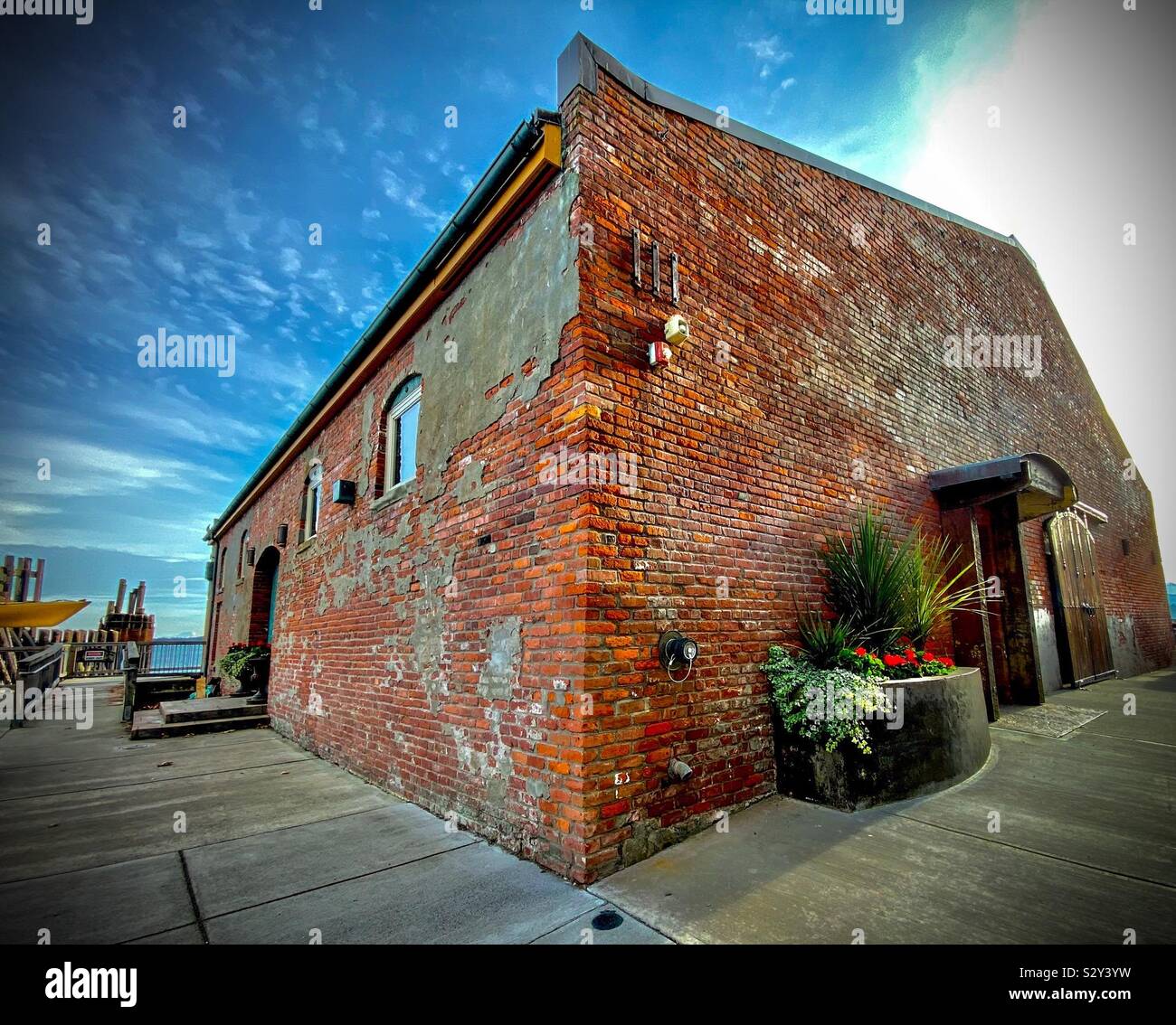 The historic Clam Cannery building on the waterfront of Port Townsend, Washington, USA - Smartphone Captured Stock Image