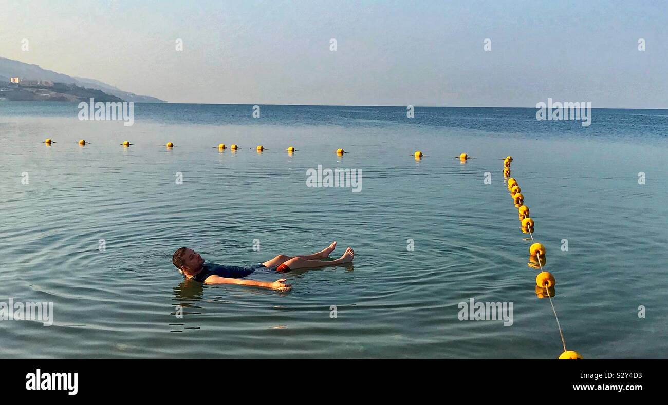 Floating in the Dead Sea. Jordan - Smartphone Captured Stock Image