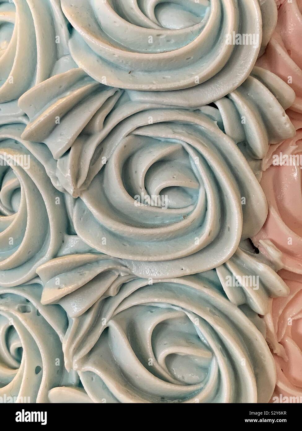 Full frame of swirled cake frosting fancy dessert - Smartphone Captured Stock Image