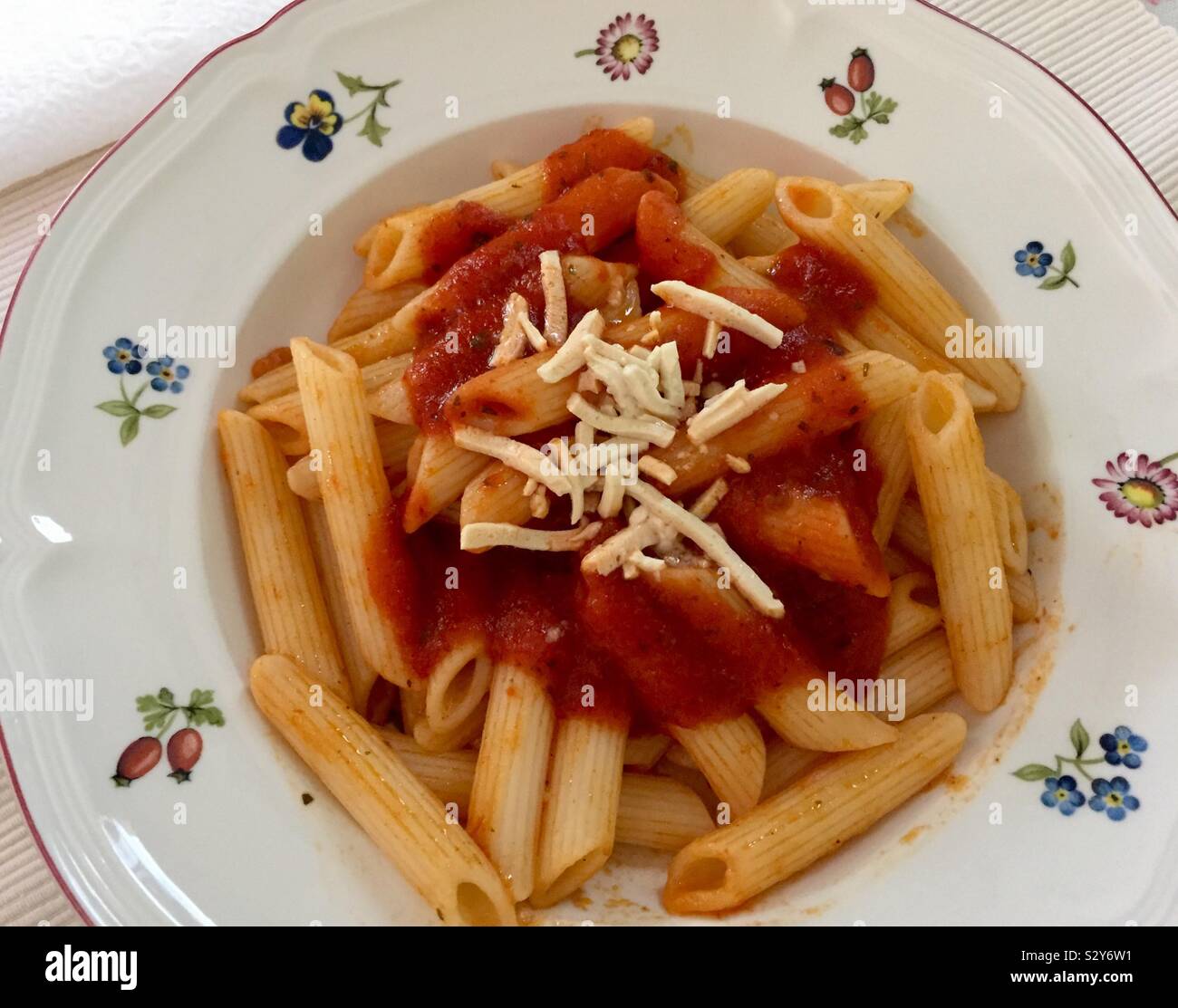Penne Pasta with Tomato Sauce Stock Photo - Alamy