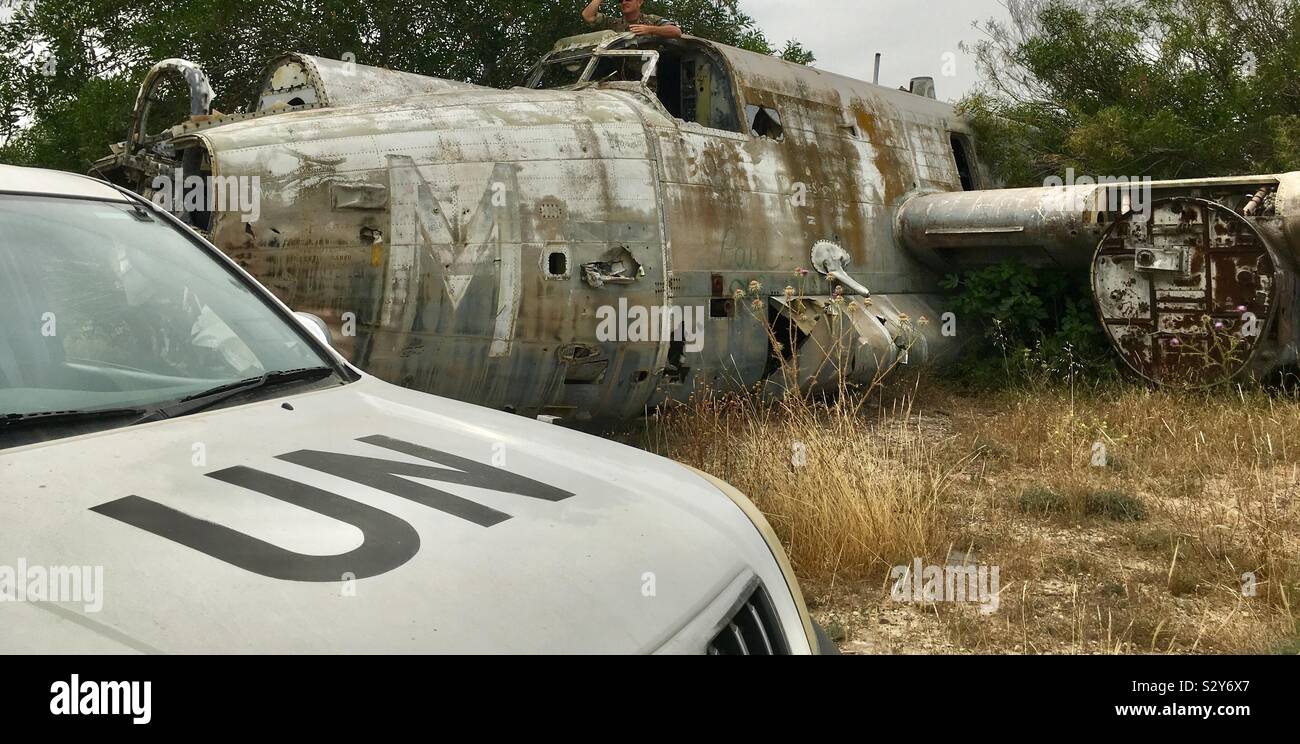 Abandoned Aircraft Nicosia Airport - Smartphone Captured Stock Image
